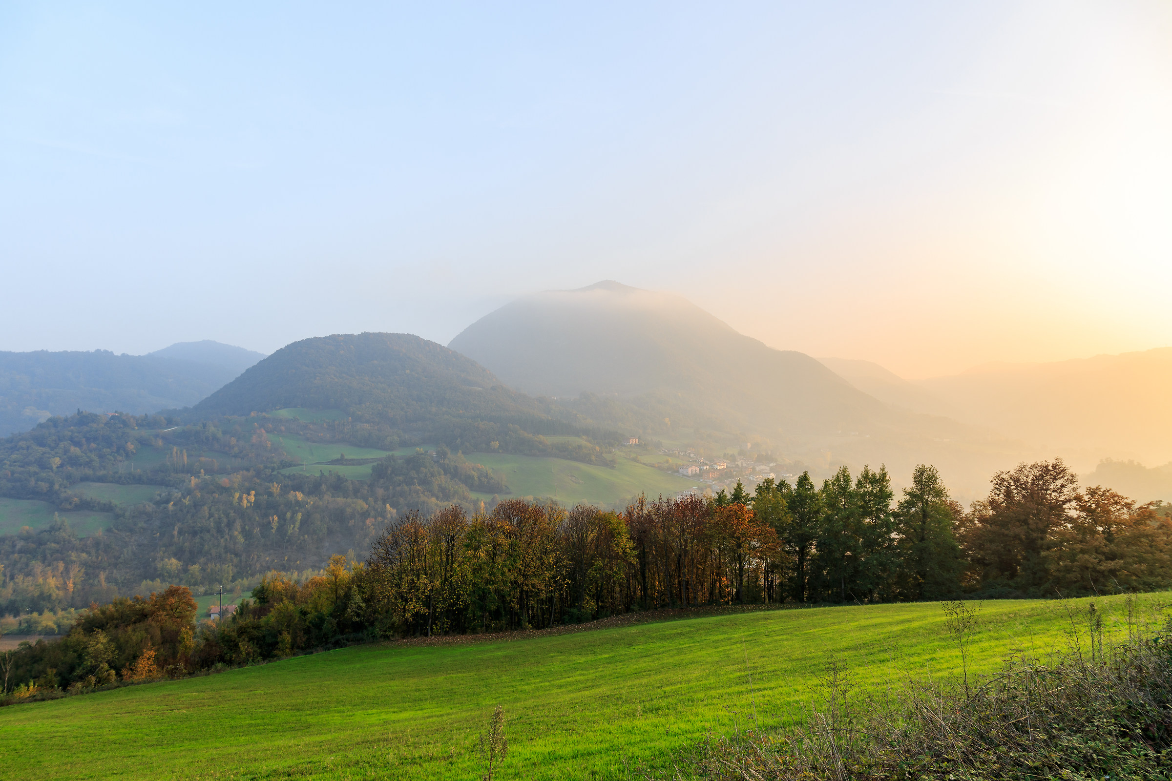 Sterlese Monte and Monte Salvaro in the autumn mists