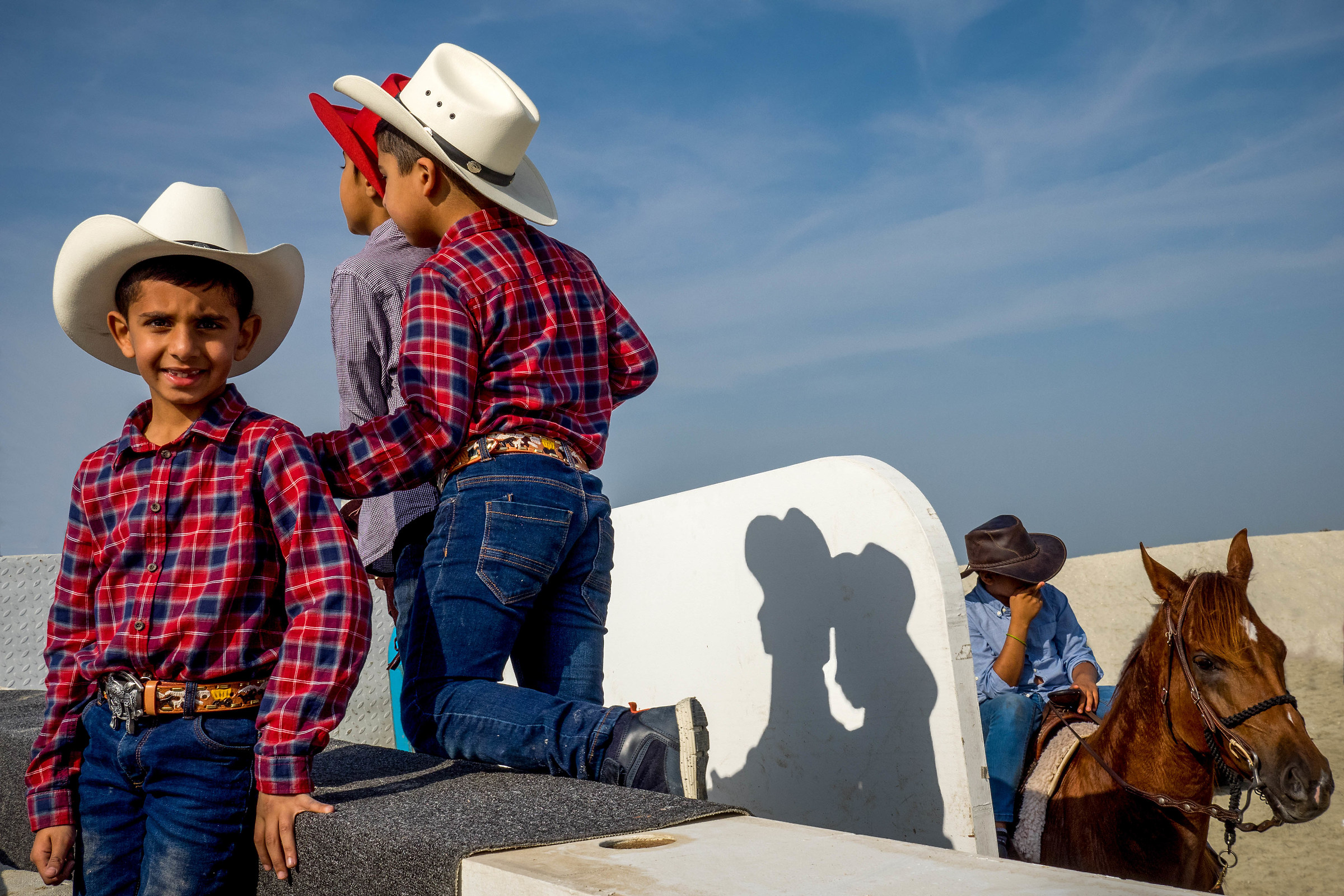 Bahraini Cowboys with arab horses