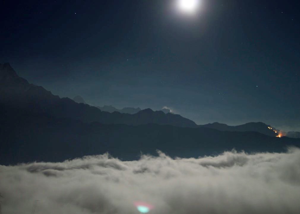 Full moon and clouds