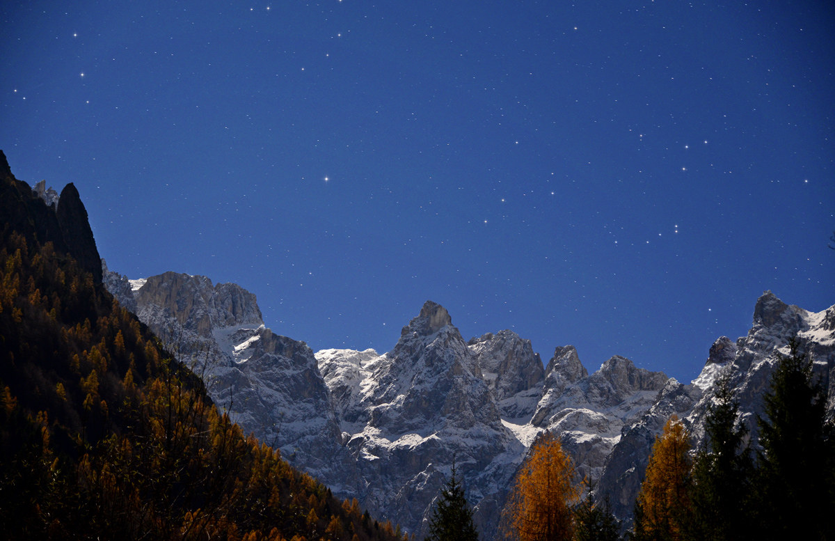 Dolomites in the moonlight