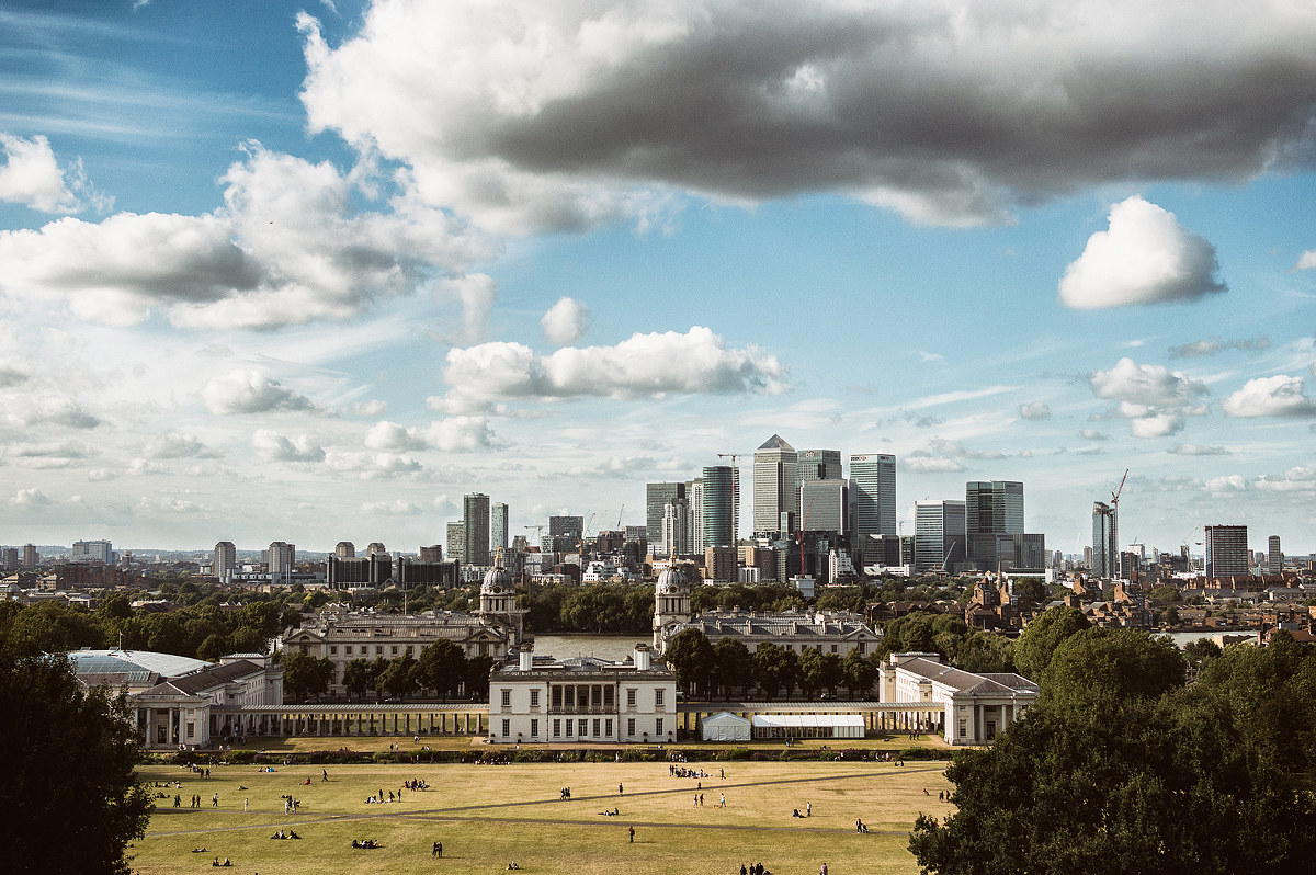 The city view from Greenwich Park