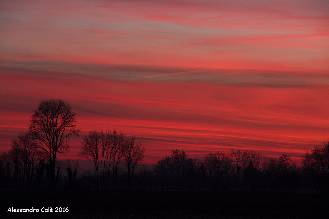 Tramonto rosso fuoco
