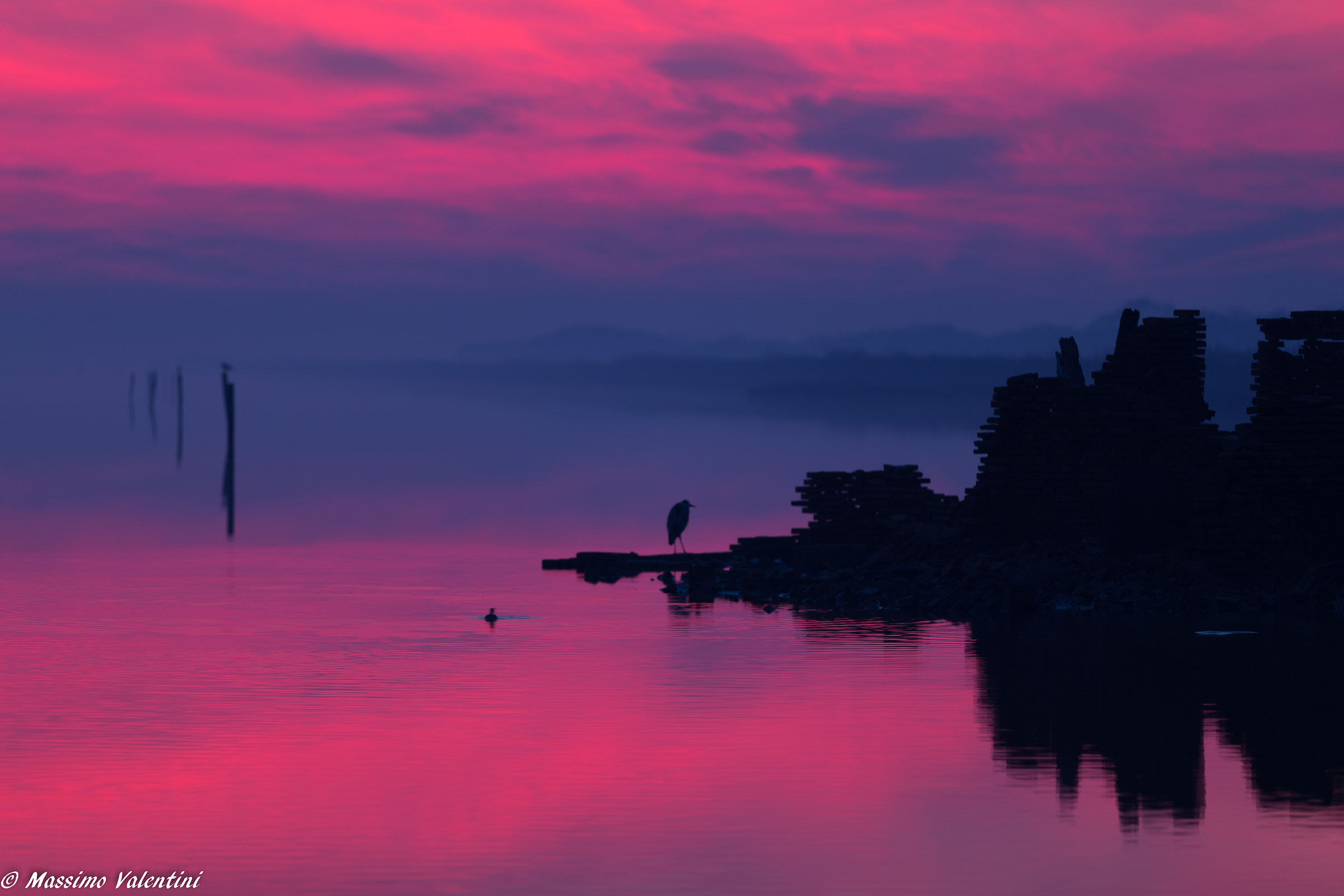 Sunset in Comacchio valleys