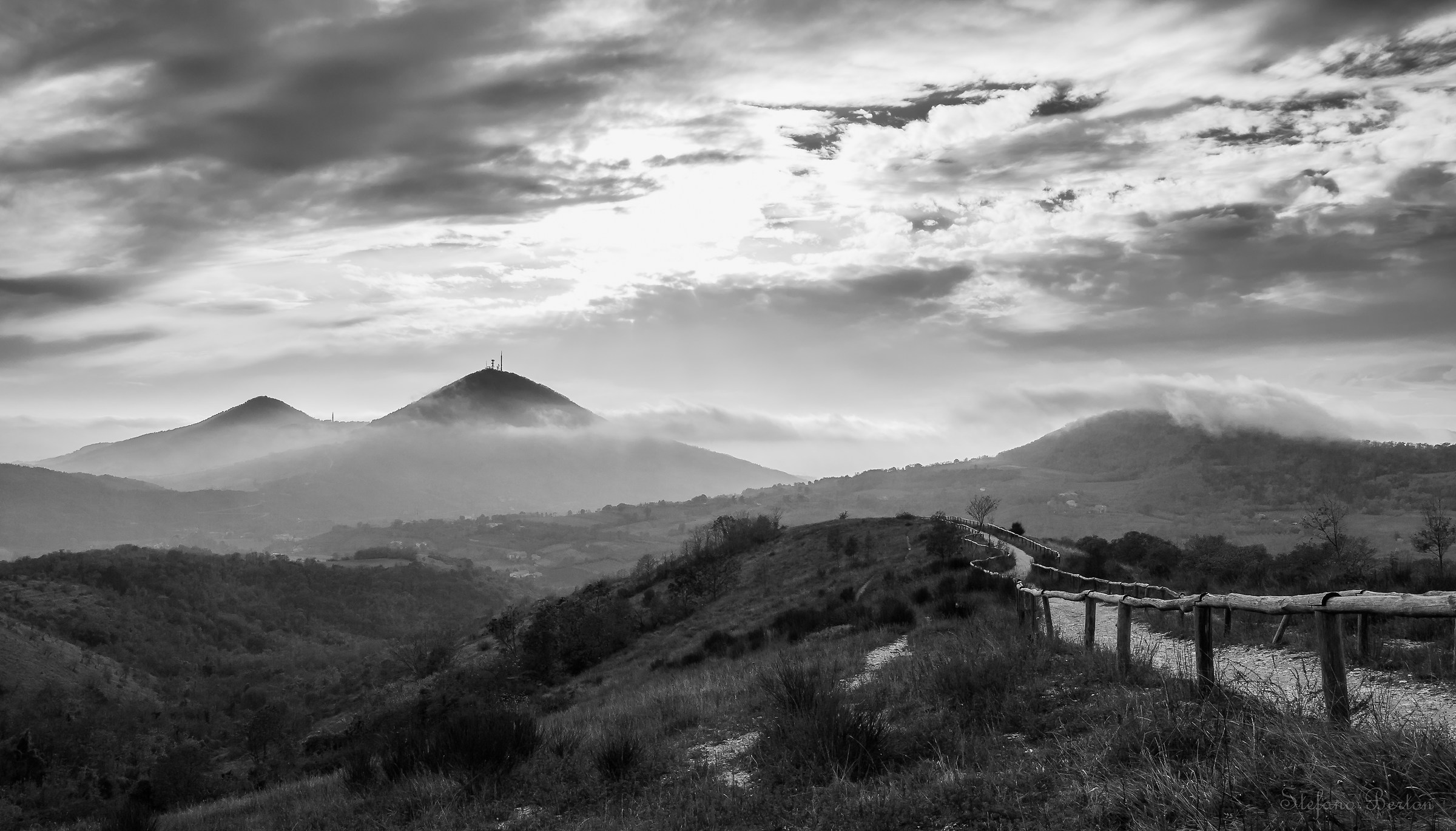 Black and white hills