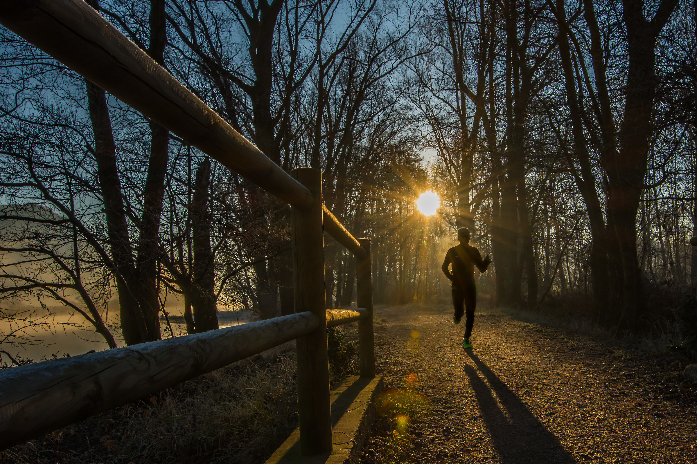 Running at sunrise