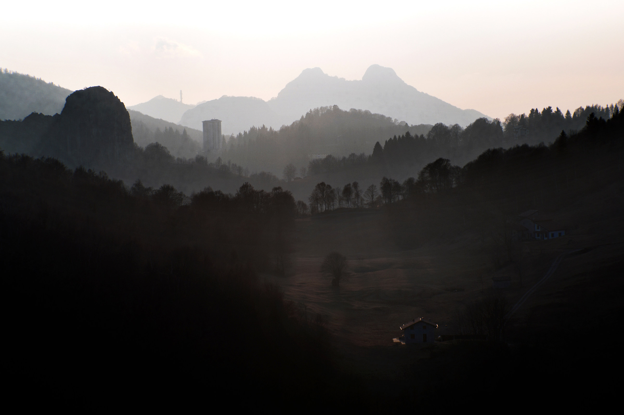 into the sunset at Pian dei Resinelli