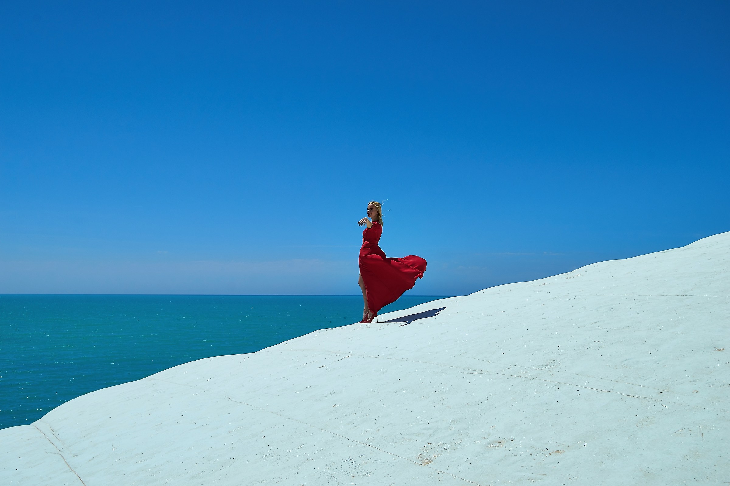 In the blue painted red ...