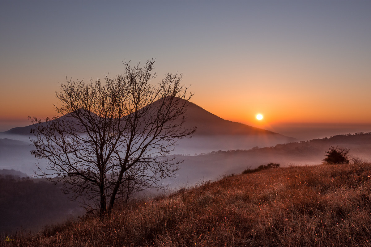 Sunset on the Euganean Hills