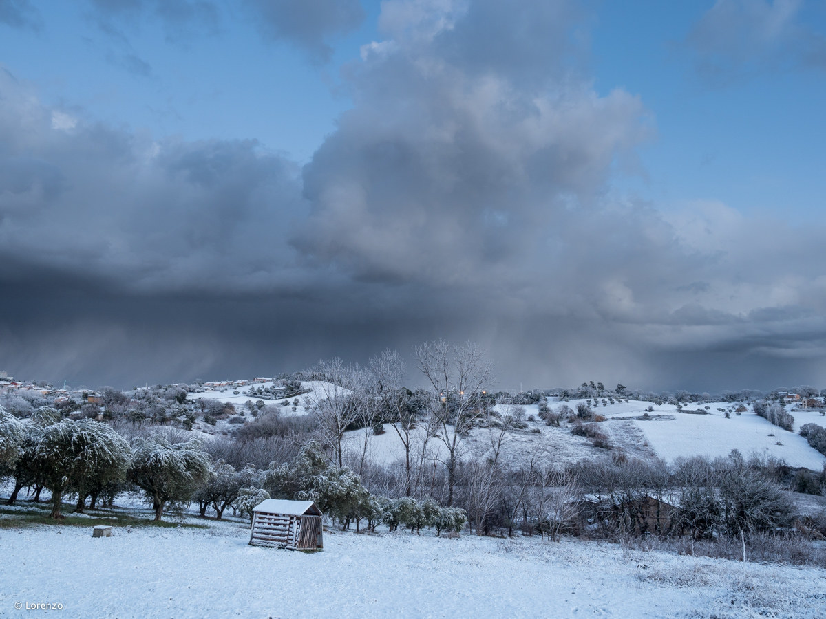 first snow in Macerata