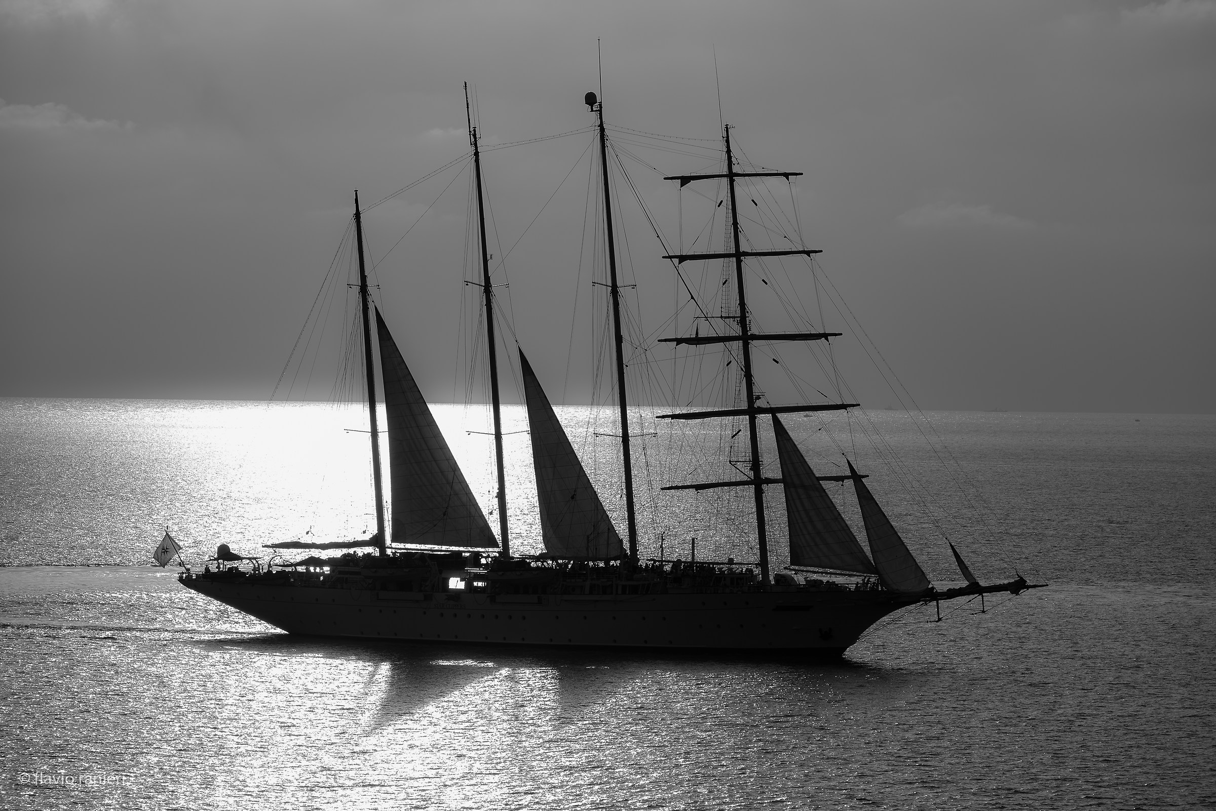 Sails in backlight