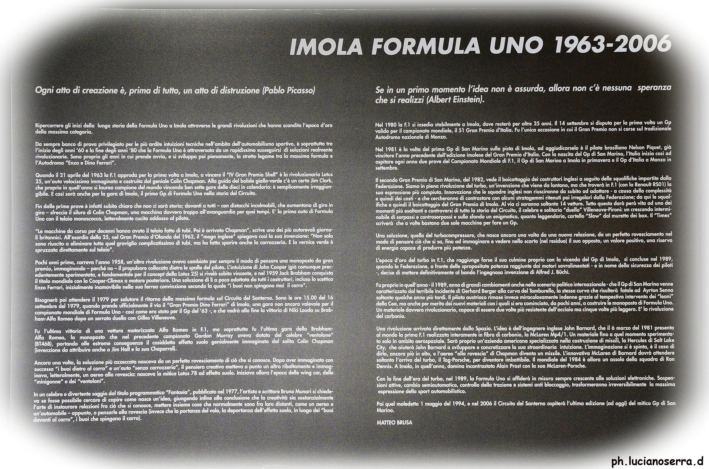 Presentazione di Imola Formula Uno 1963-2006