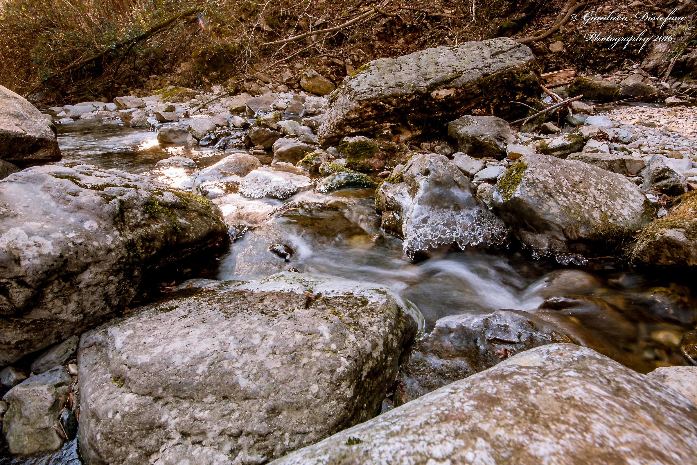 including rocks, ice and water