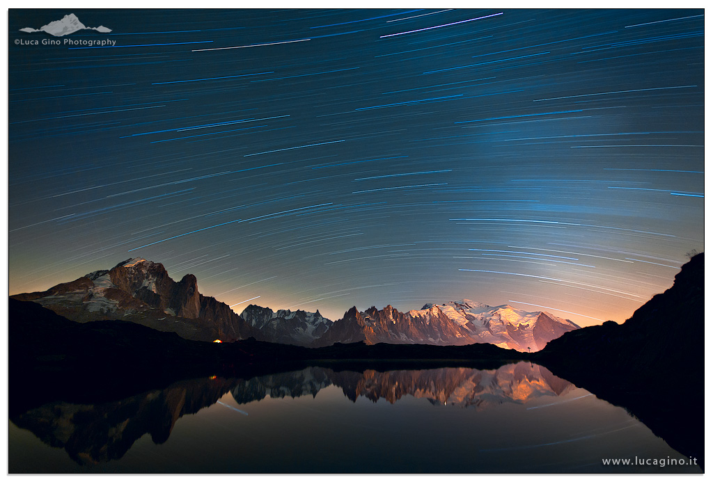 A night, in front of Mont Blanc