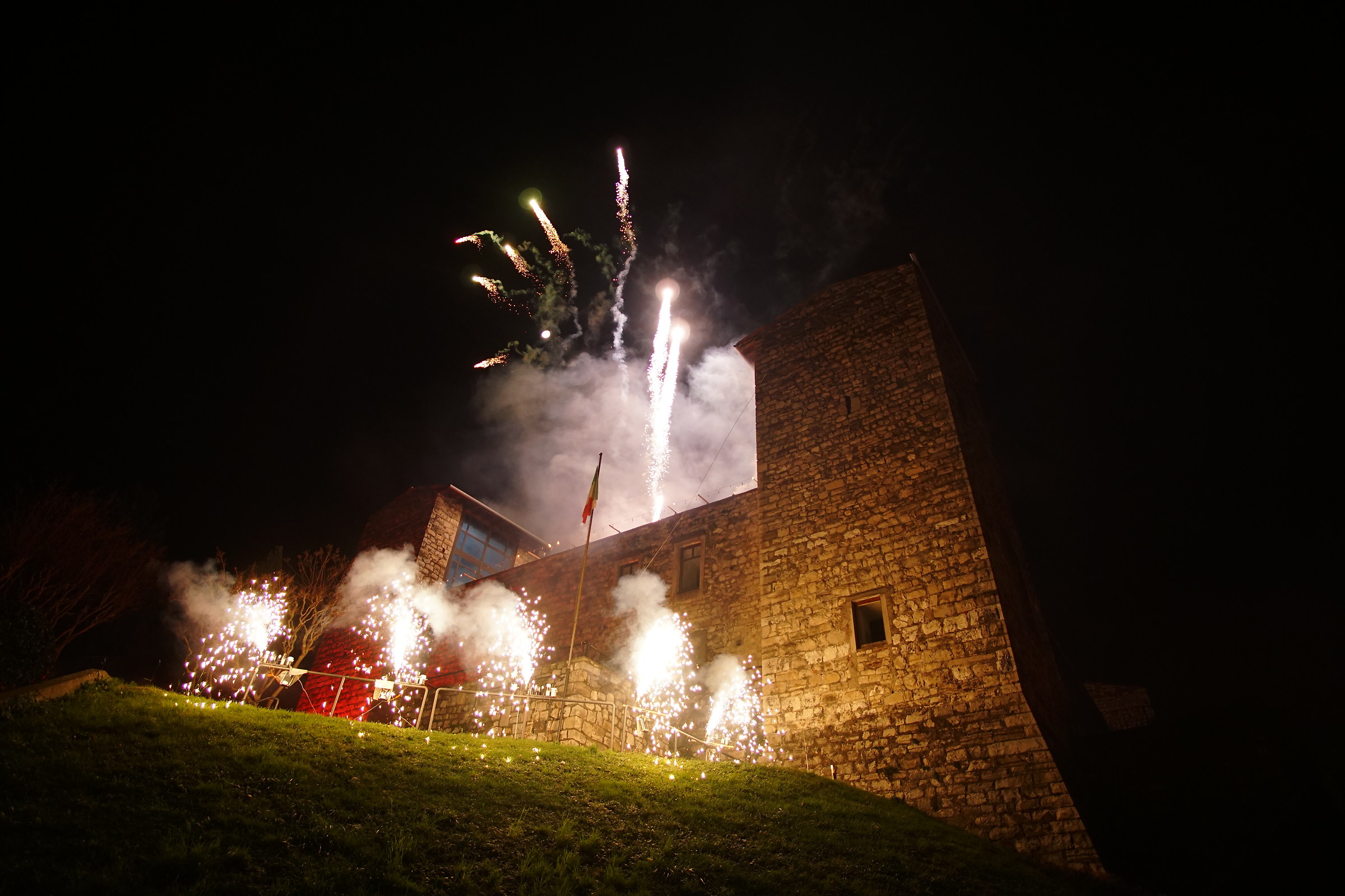 Fireworks display at the Castello di Iseo