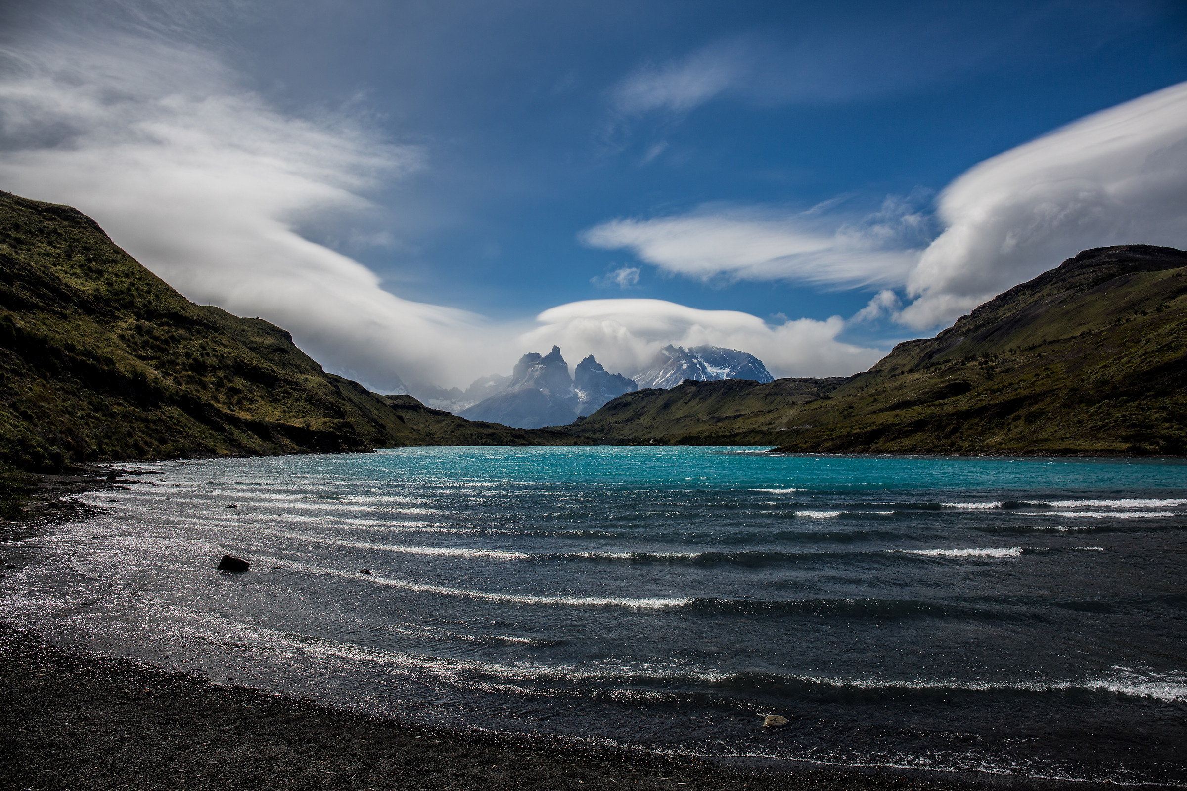 Cuernos del Paine from Pehoé Lake, Patagonia, Chile