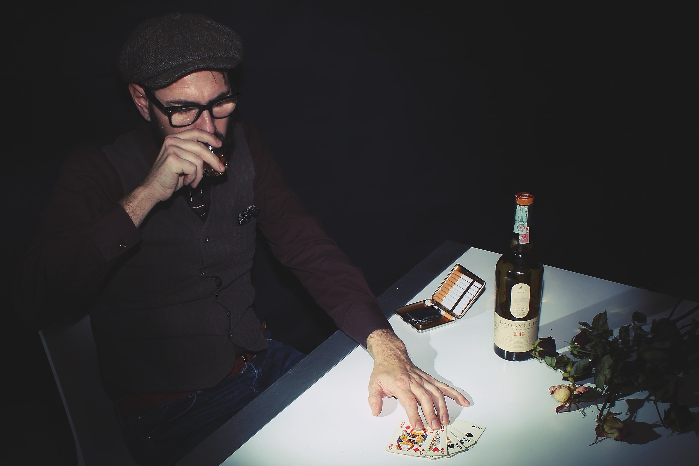 Poker of women with 2 of spades