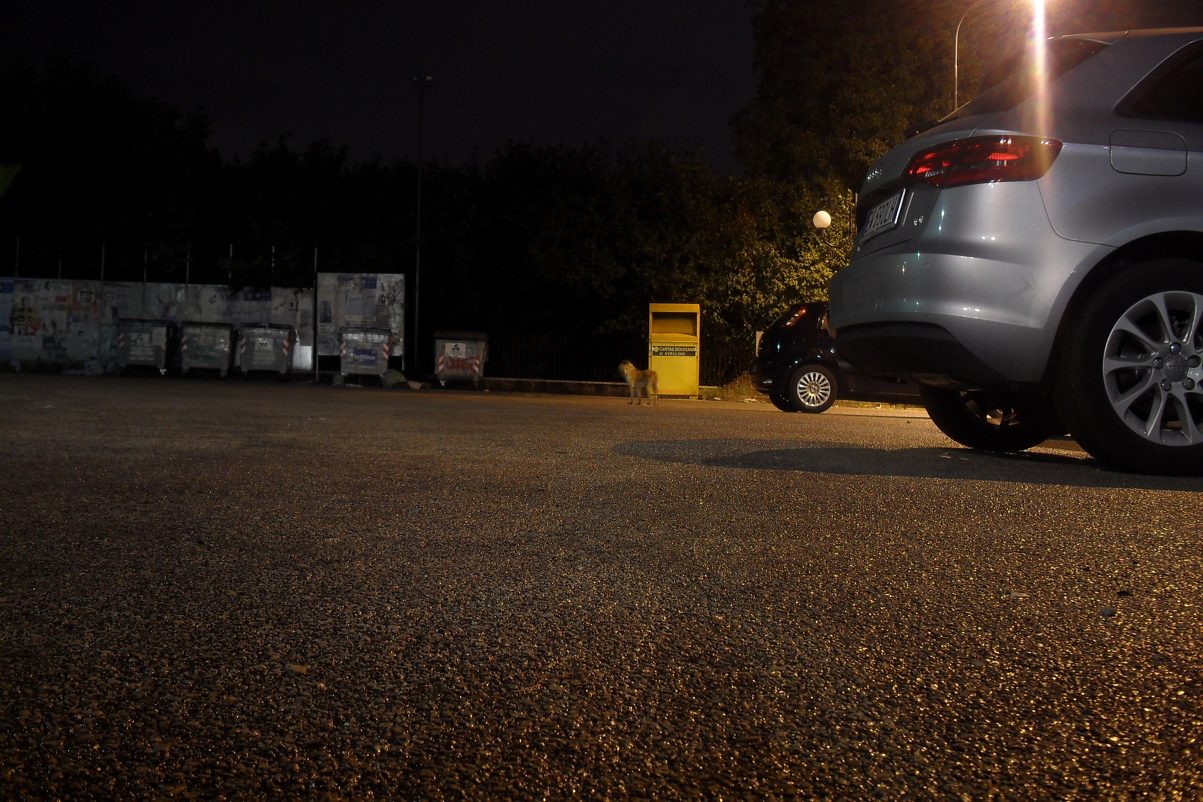 Le luci della notte nel parcheggio di Cioppolo