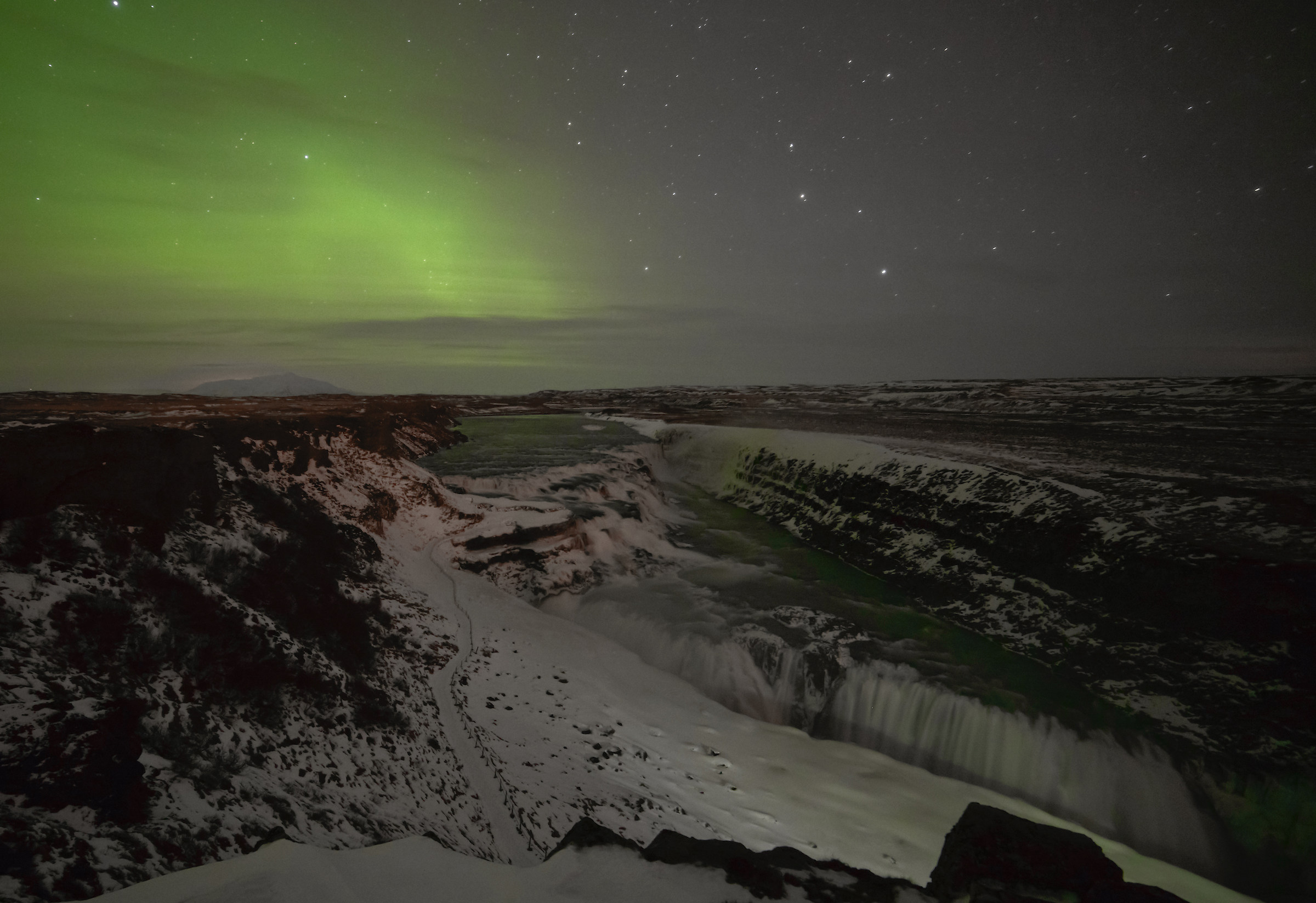gullfoss & aurora