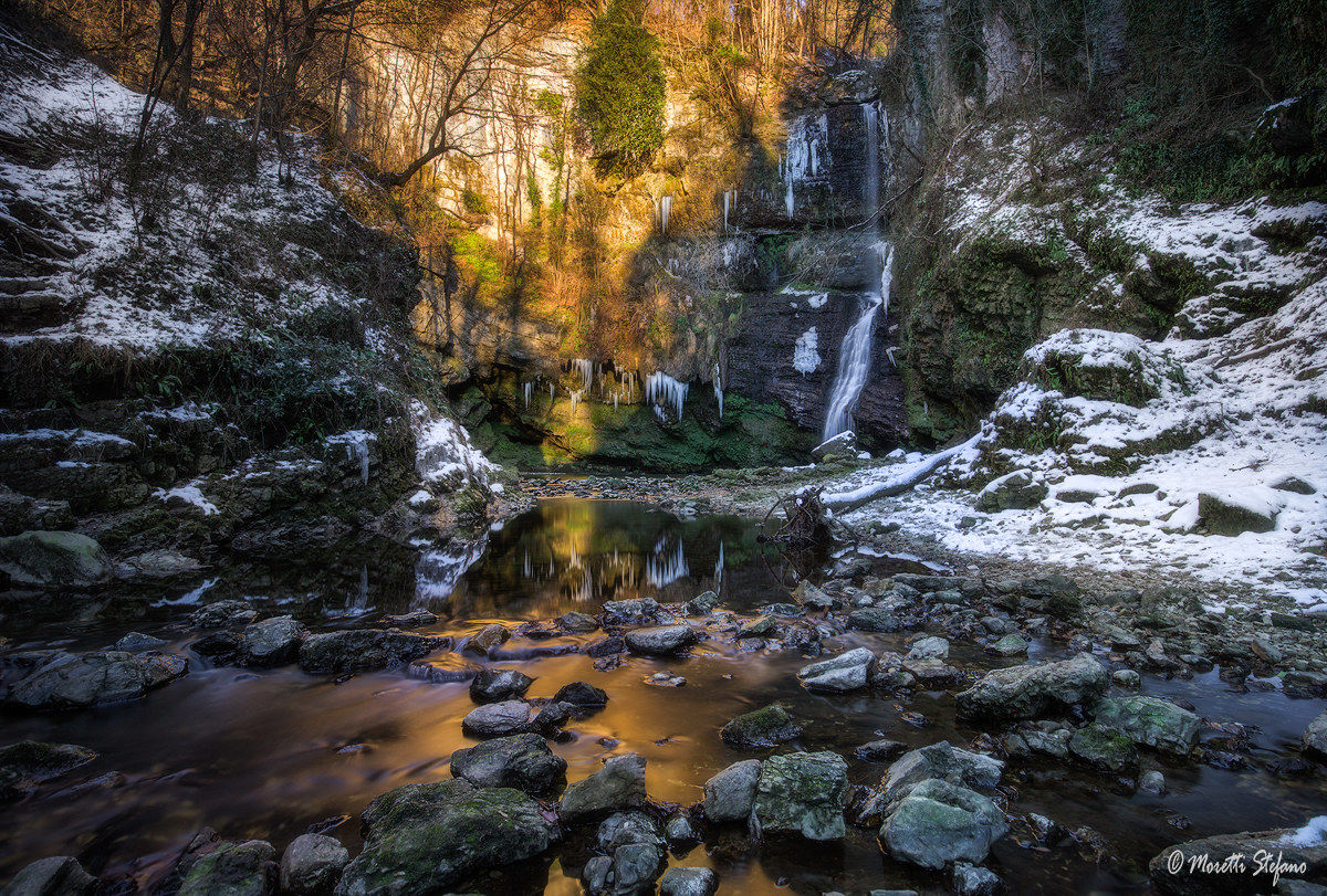 light at the waterfall