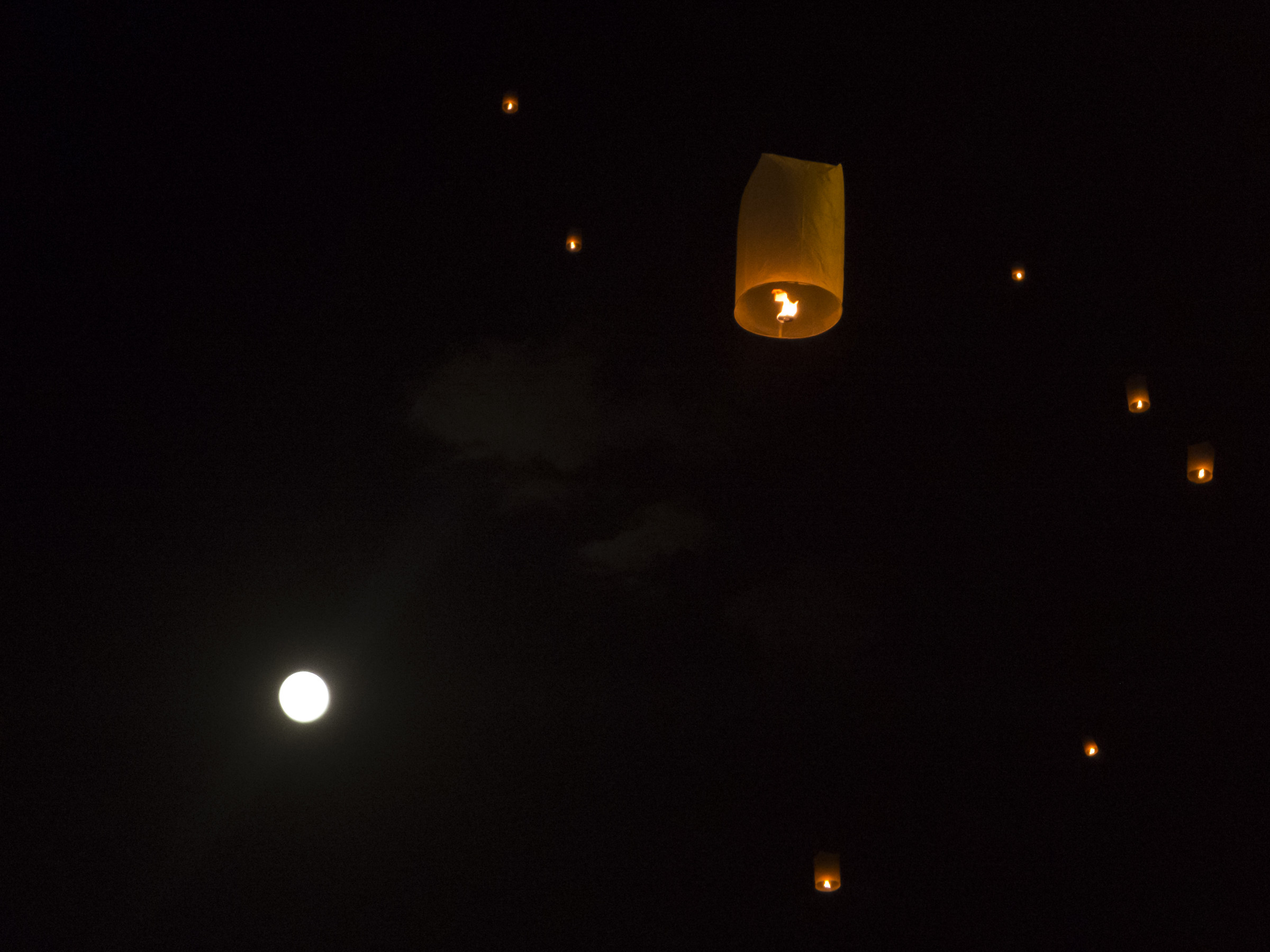 Moon and lanterns