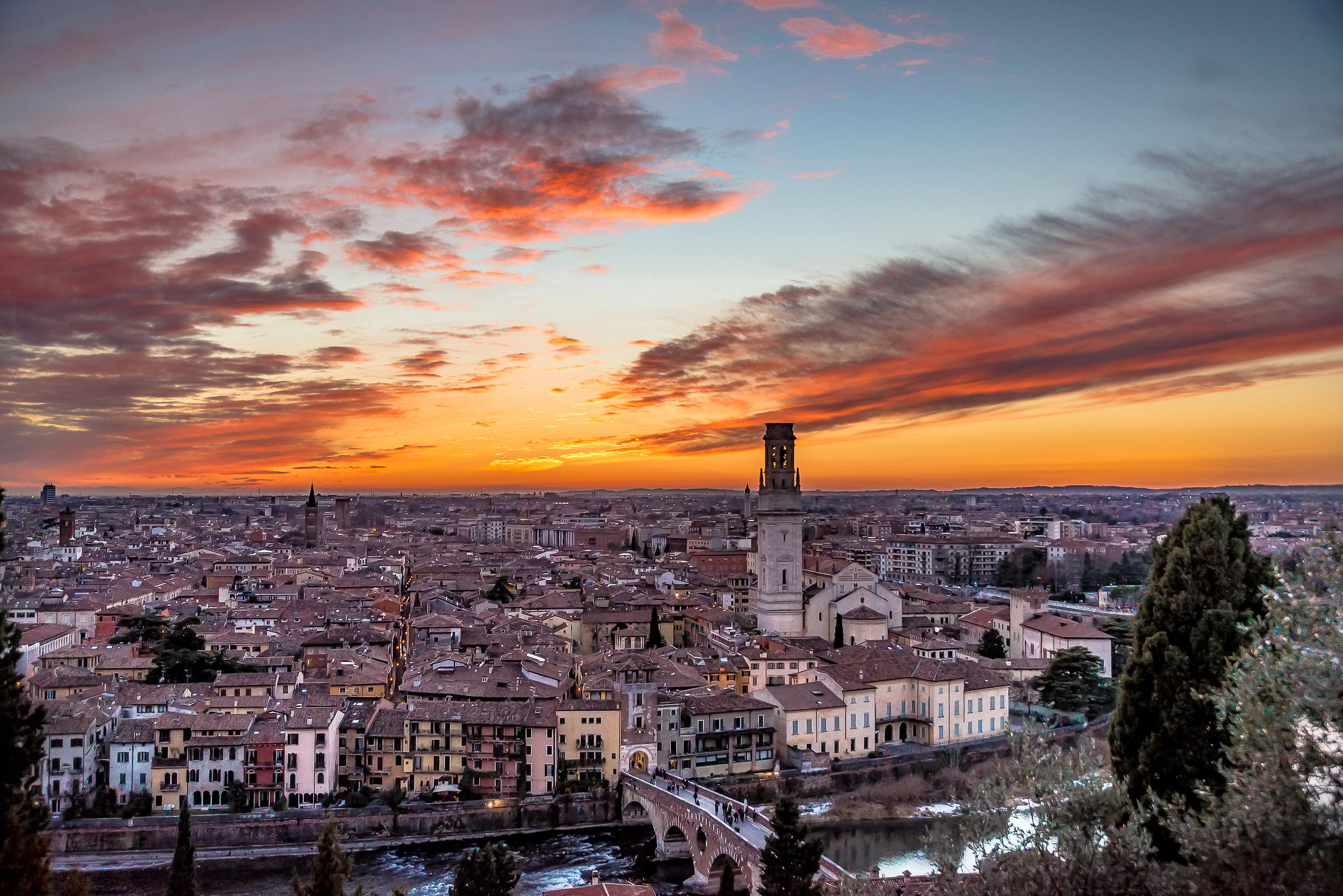 Verona at sunset