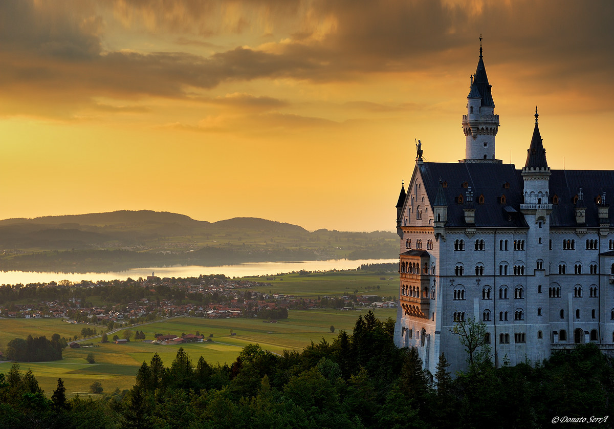 Neuschwanstein al tramonto