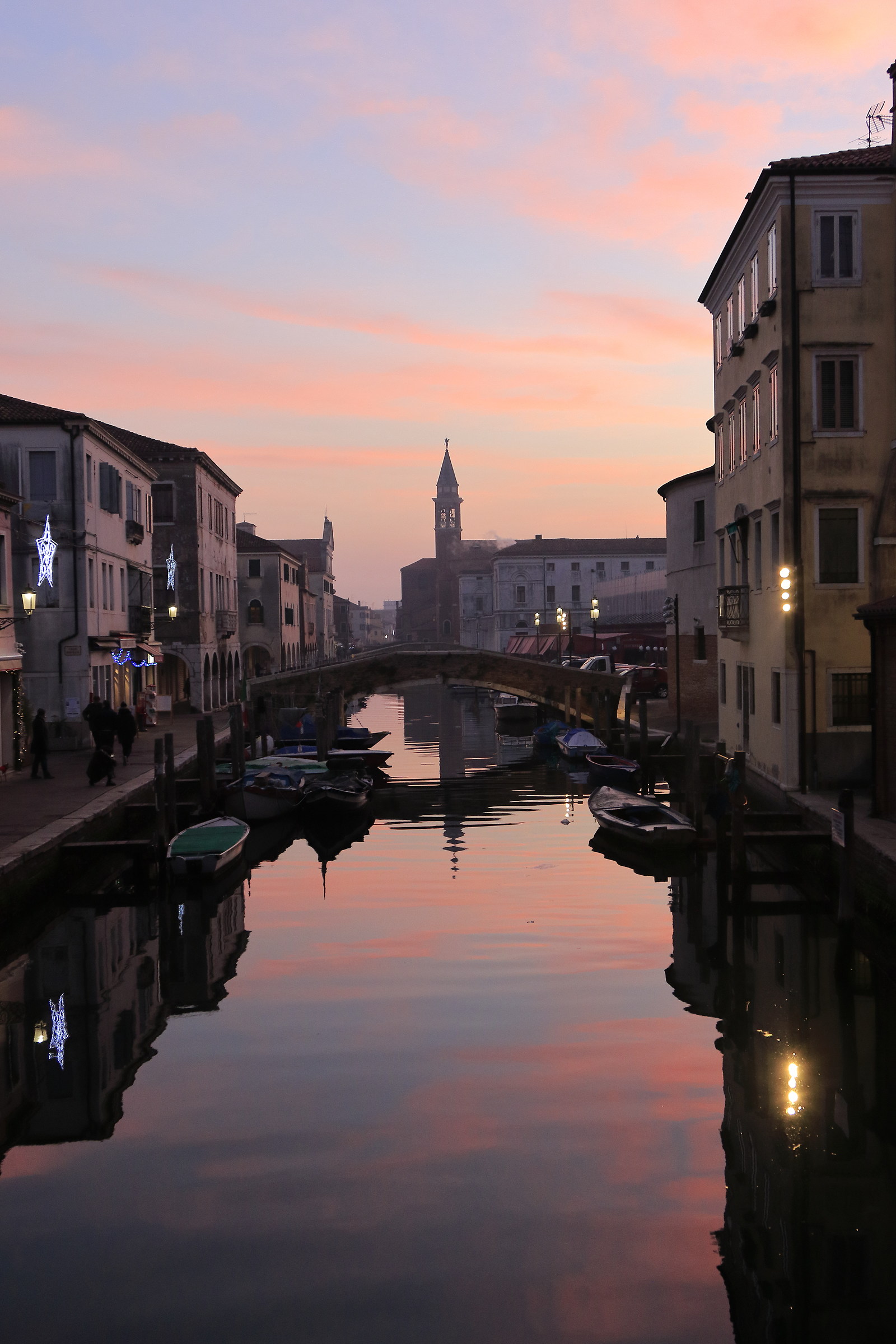 sunset between the channels of Chioggia
