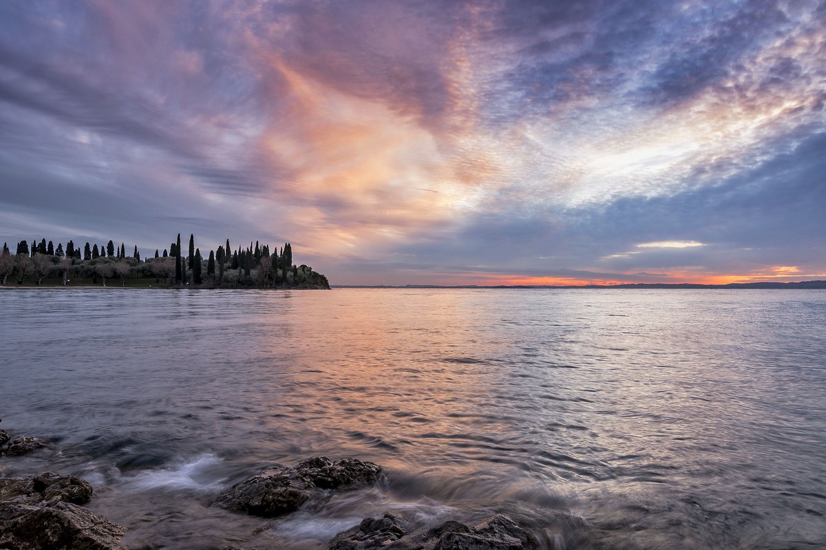 Punta San Vigilio at sunset-Garda
