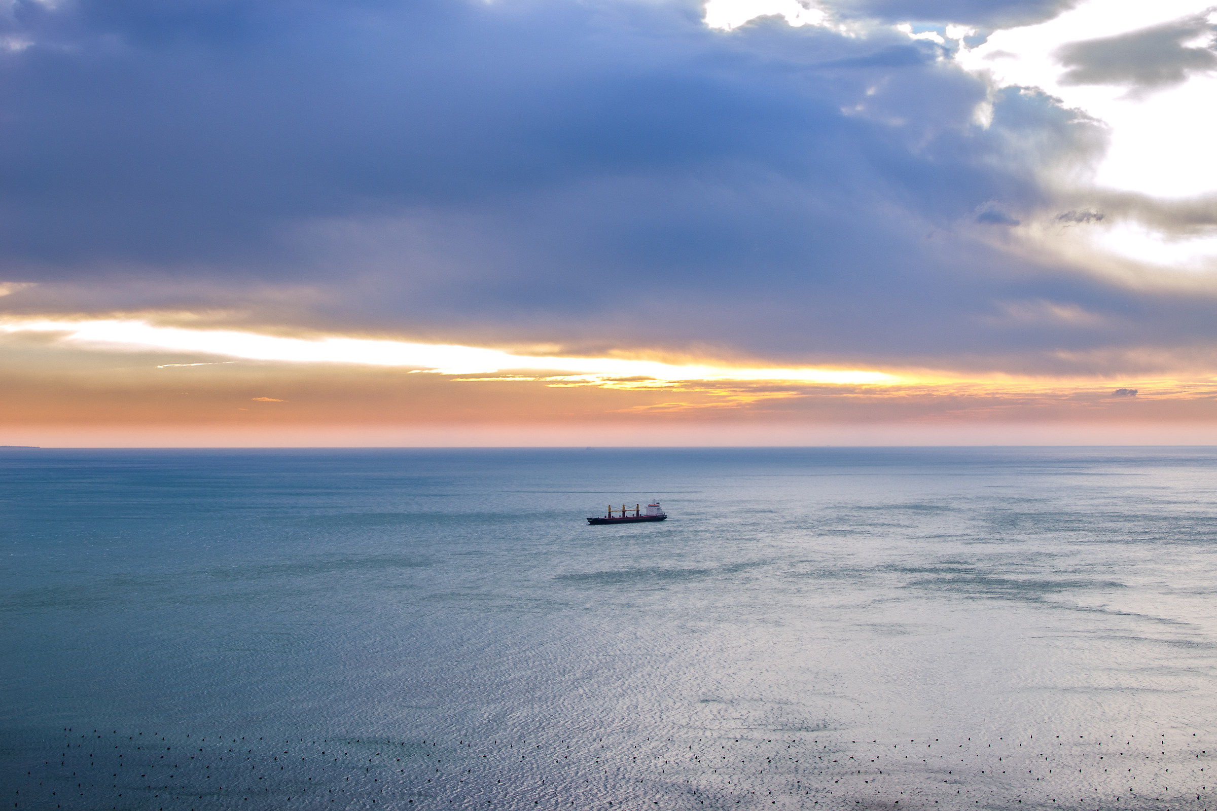 Golfo di Trieste visto dalla ferrovia Venezia-Trieste