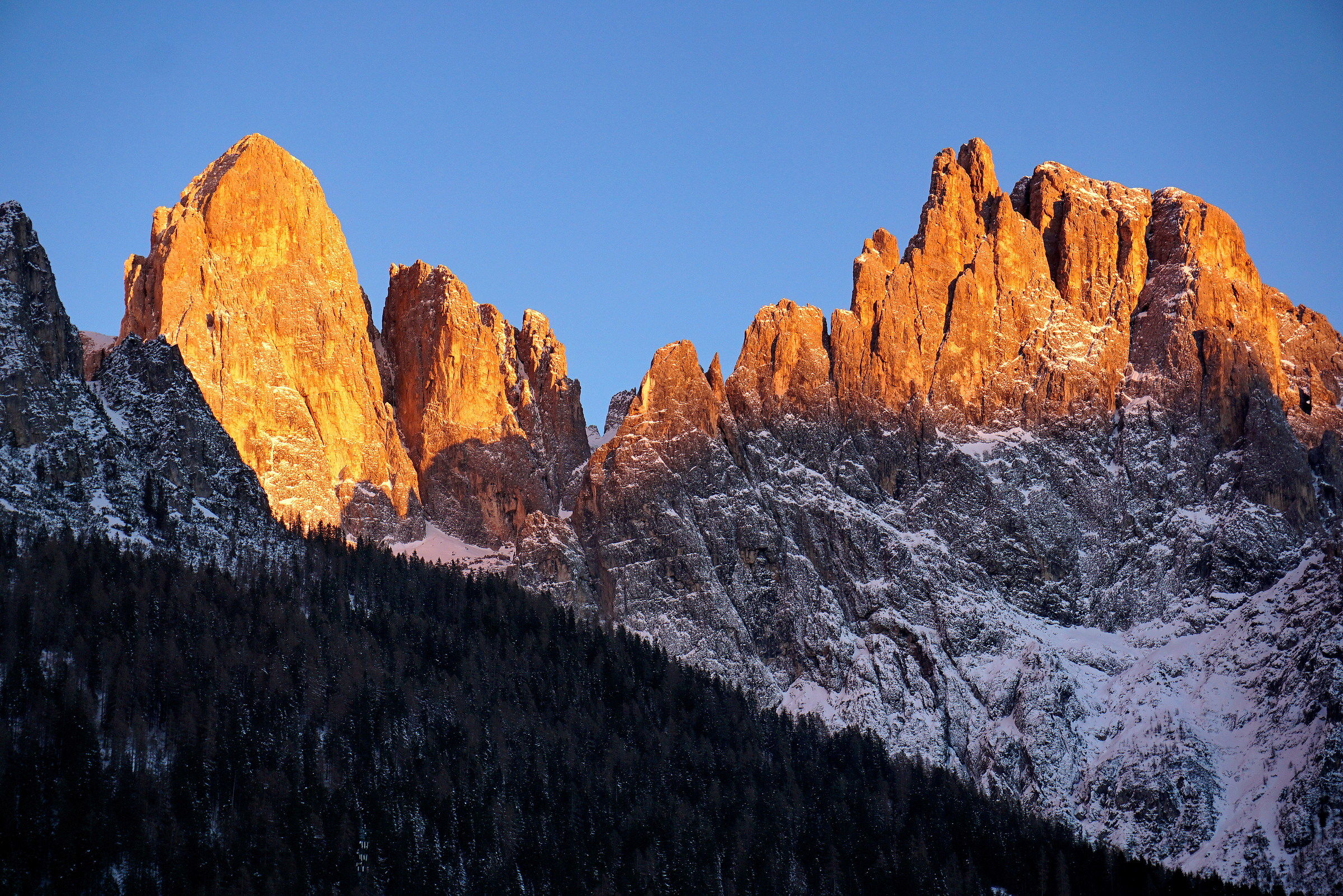 Alpenglow on the blades