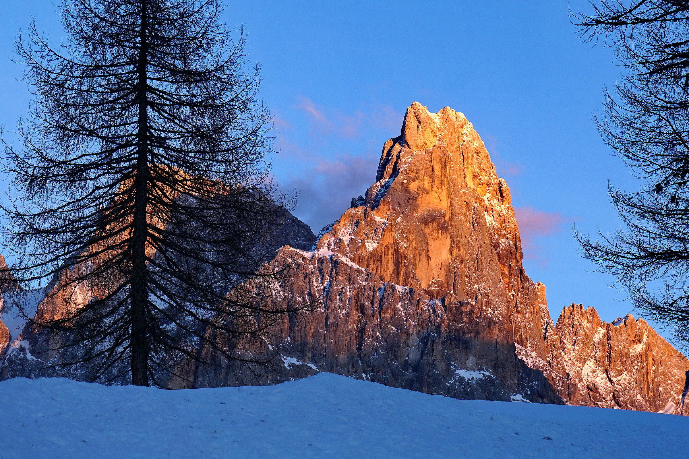 Enrosadira sul Cimon