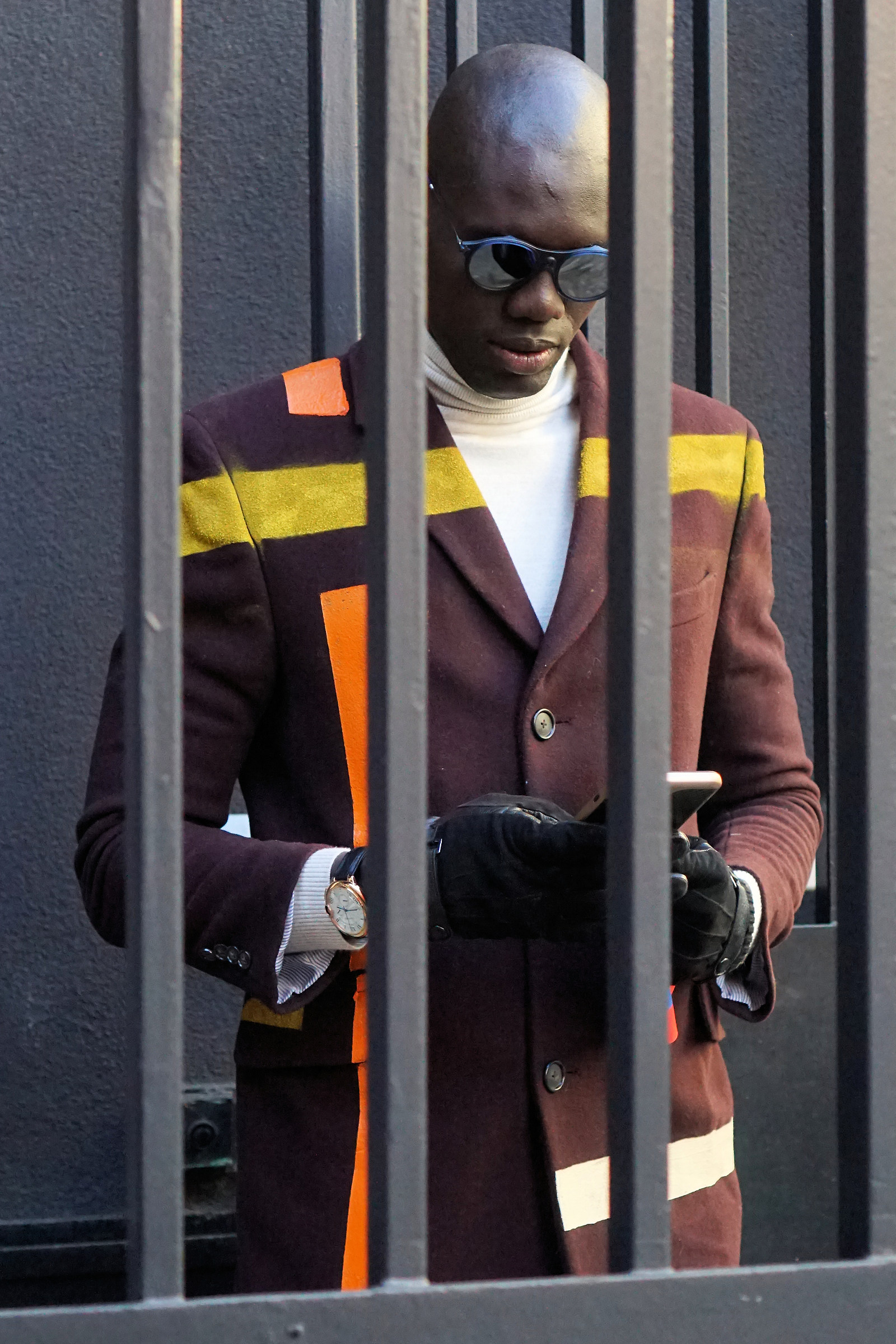 Man colored shade and imprisoned