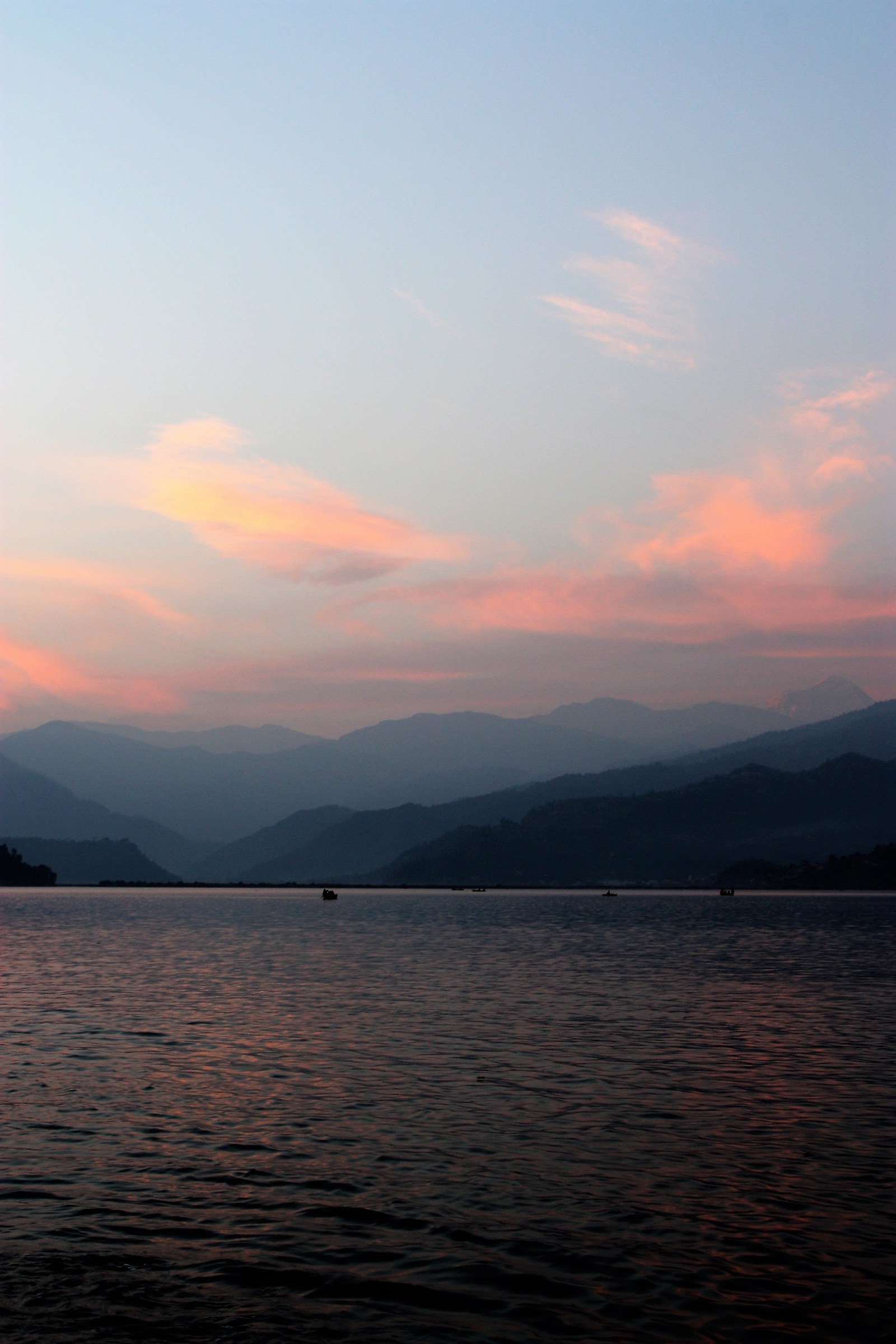 sunset over the lake