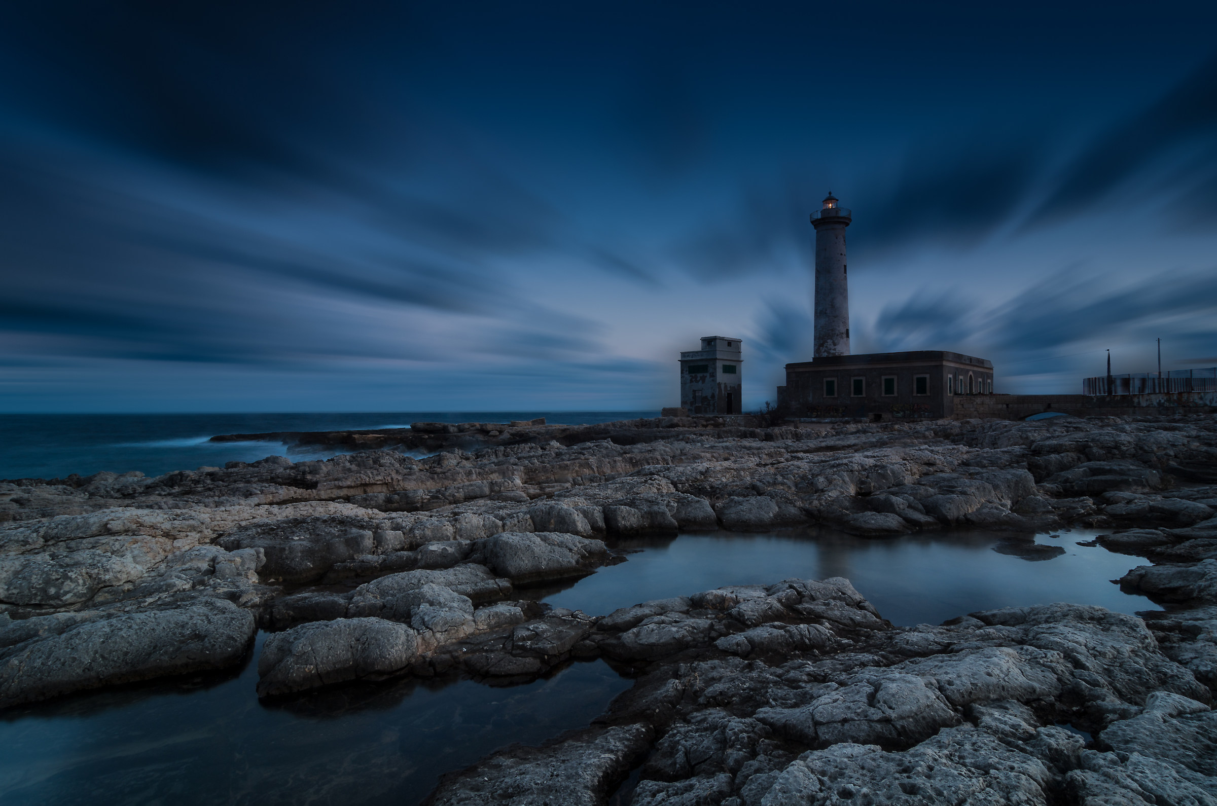 The lighthouse in blue