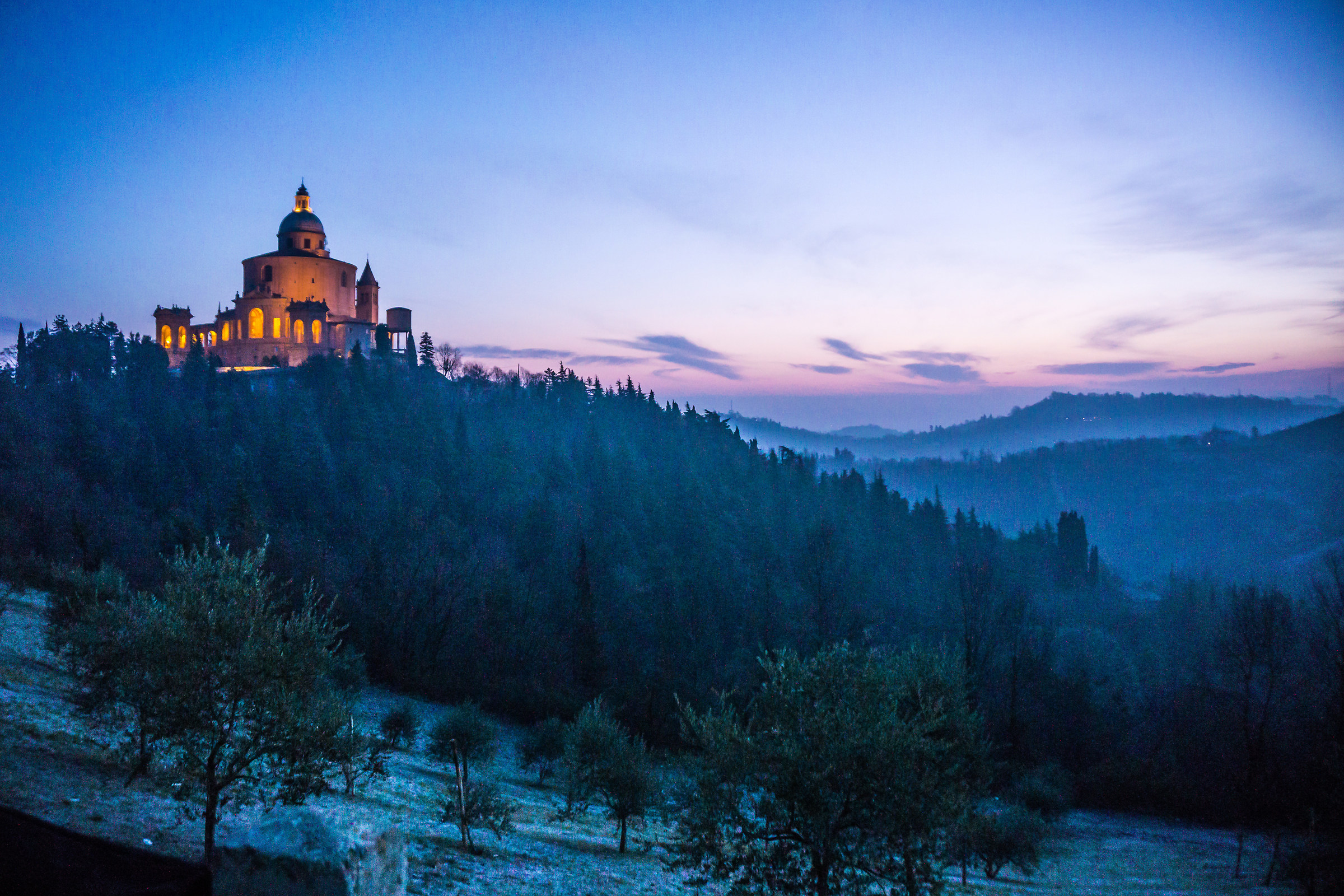 San Luca at first light in January