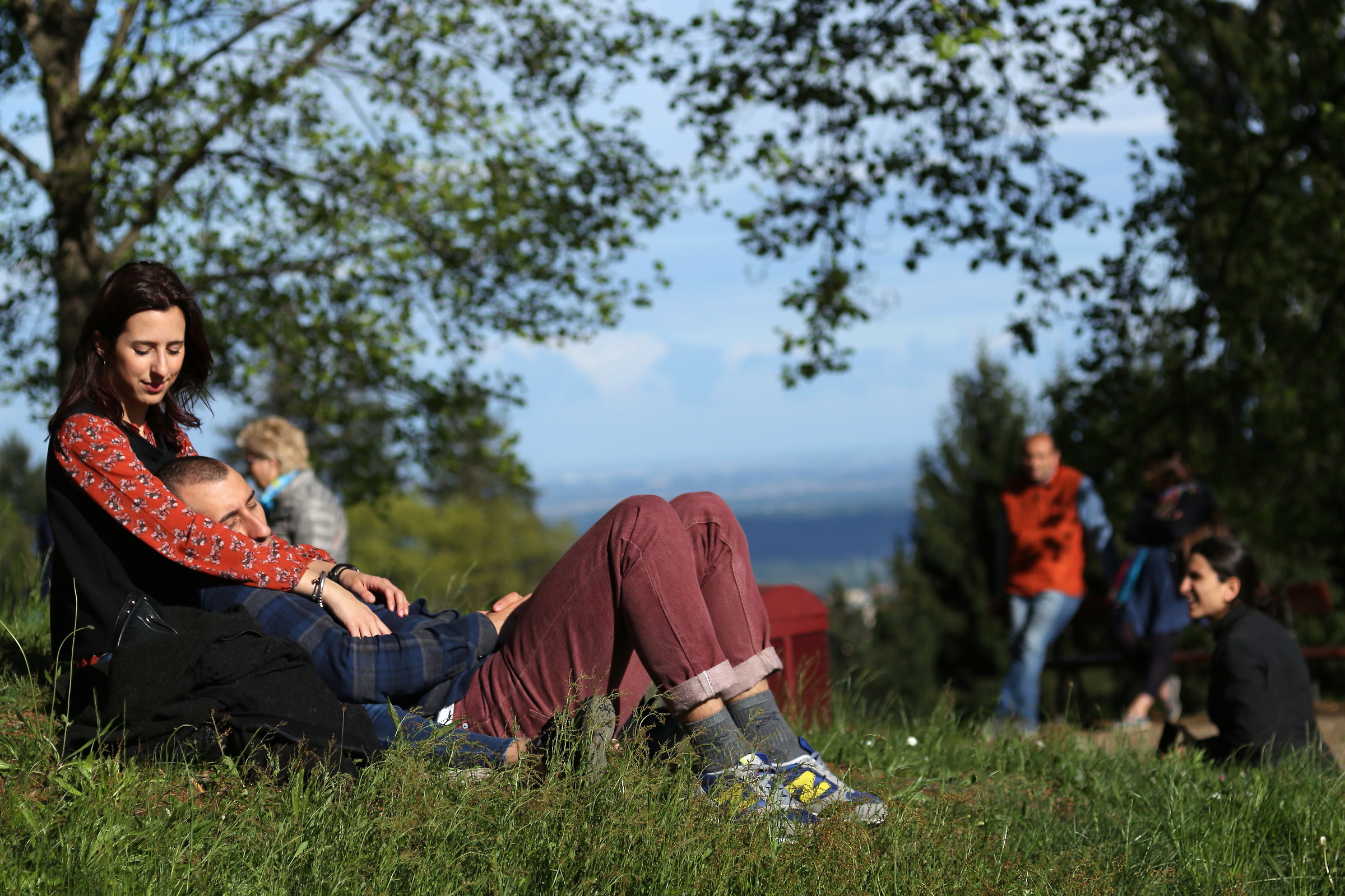 in the arms of his beloved