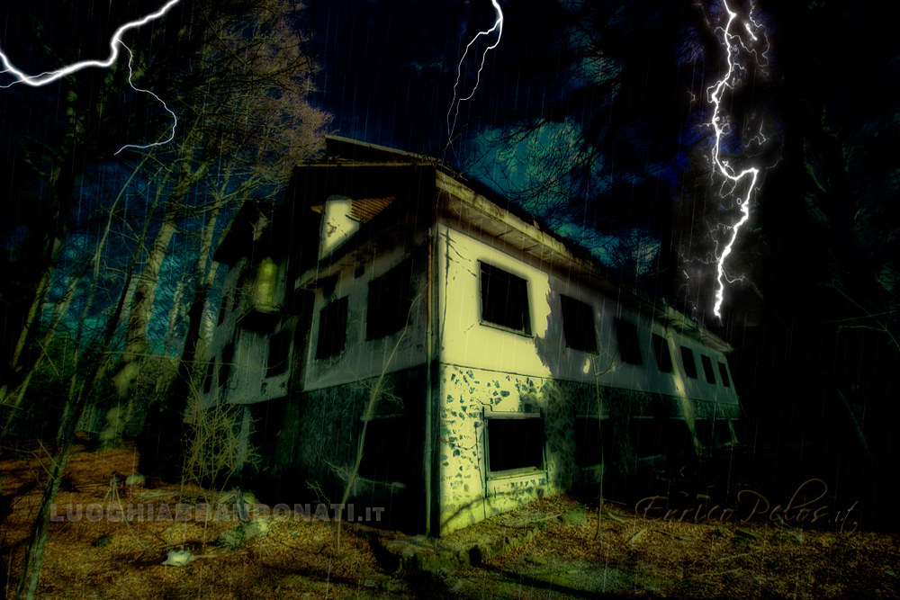 places abandoned hotel high street of the Ligurian mountains