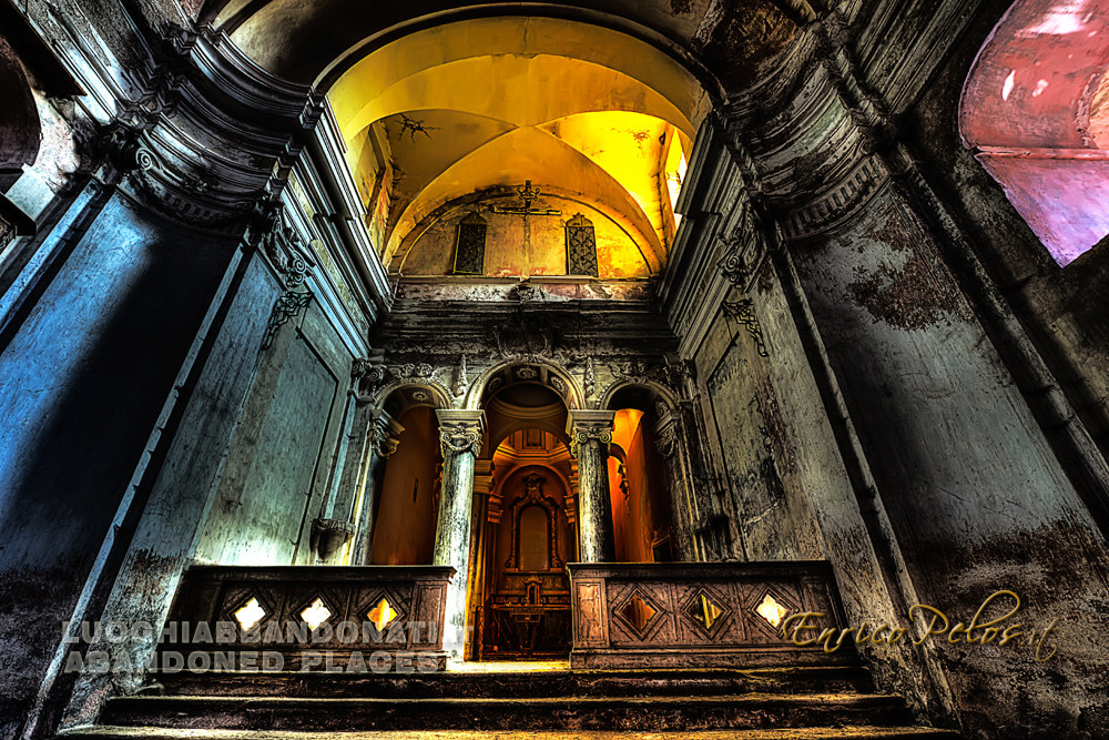 abandoned places yellow church