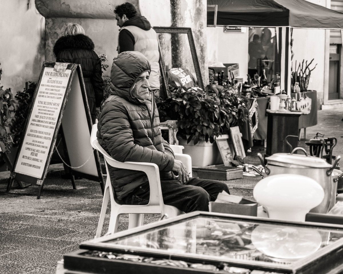 Immersed in his thoughts .....