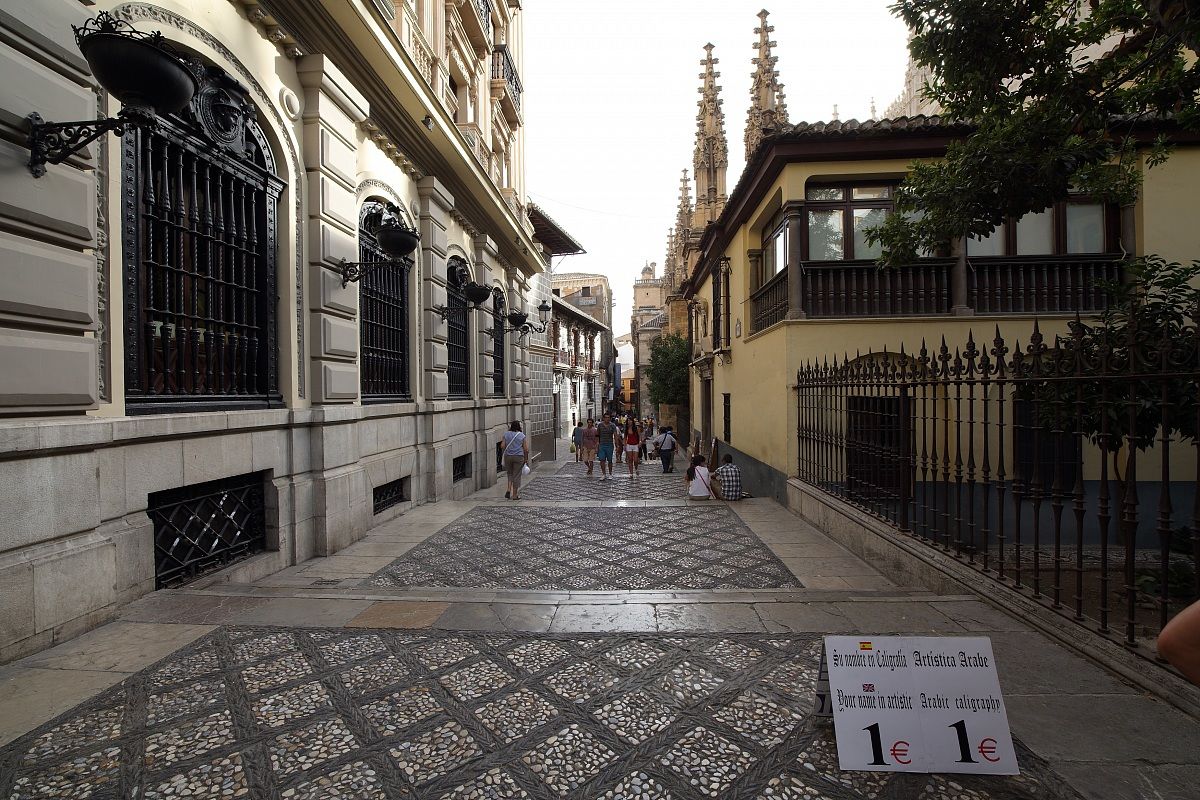 Street near the Cathedral of Granada - Spain