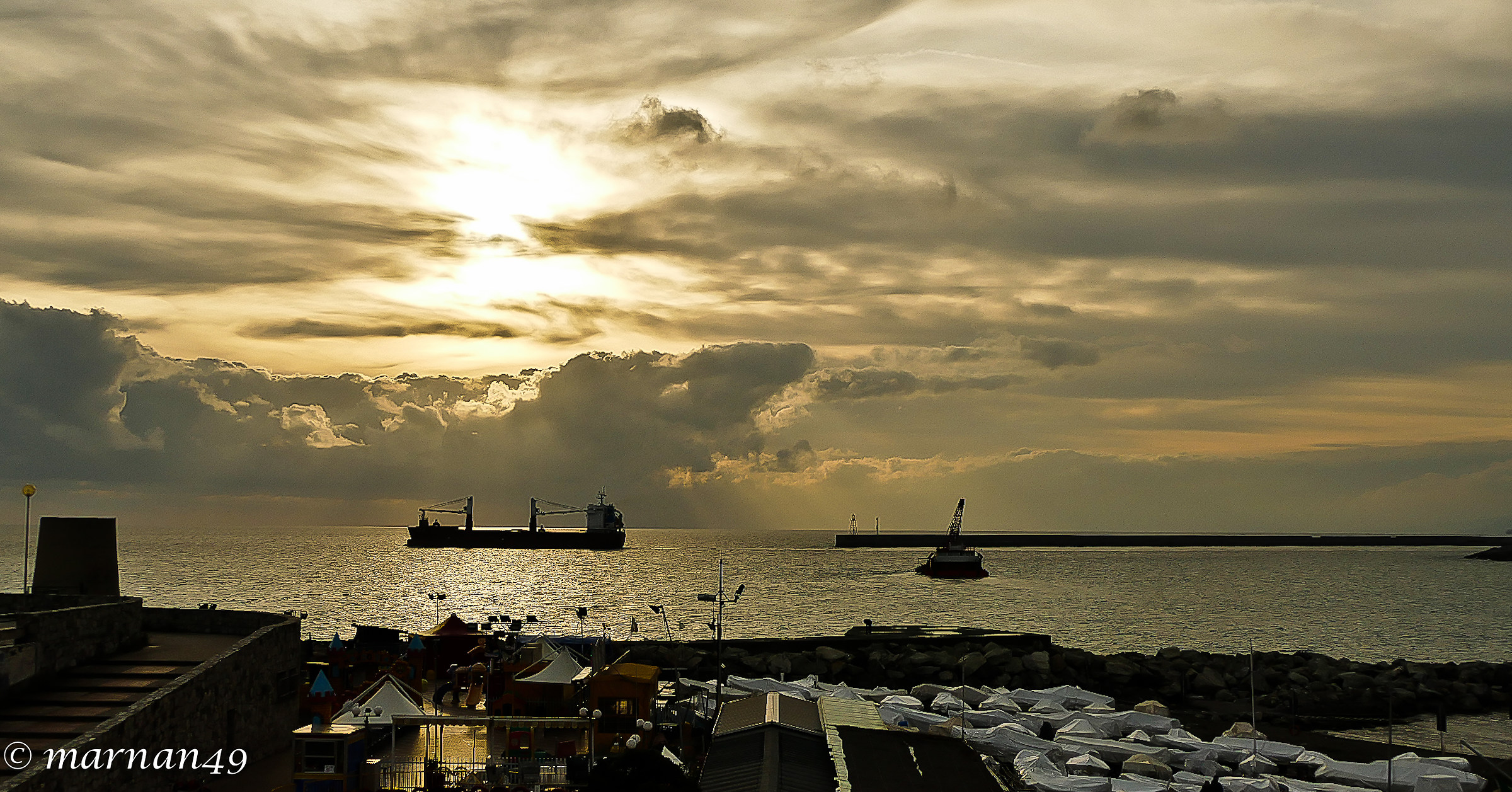 Genoa Cargo coming out from the port