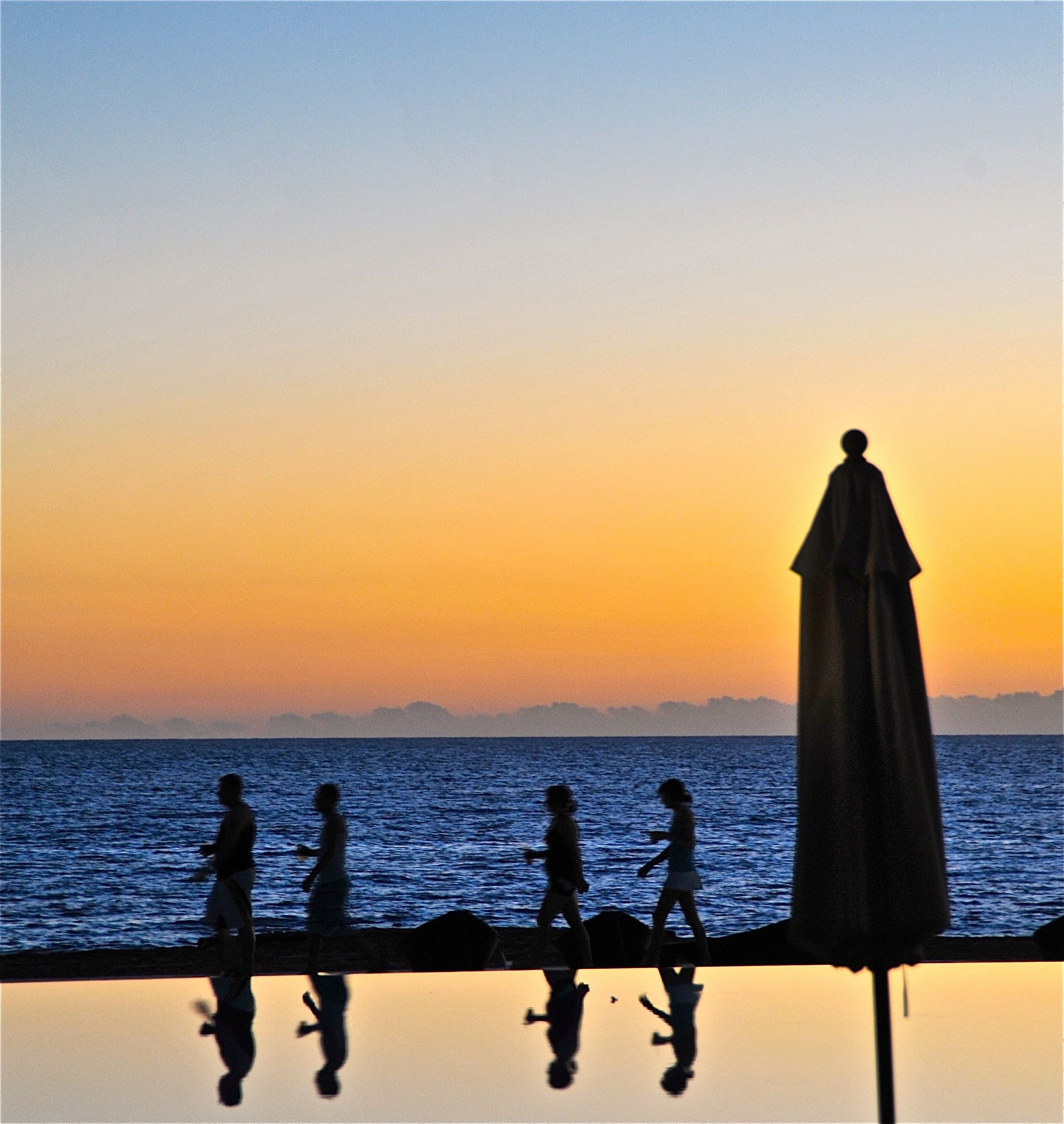 Walking in the sunset