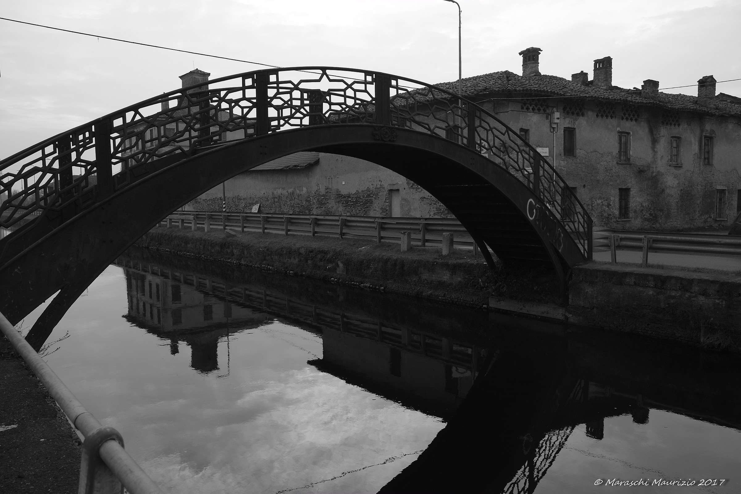 Pavese Canal the iron bridge.