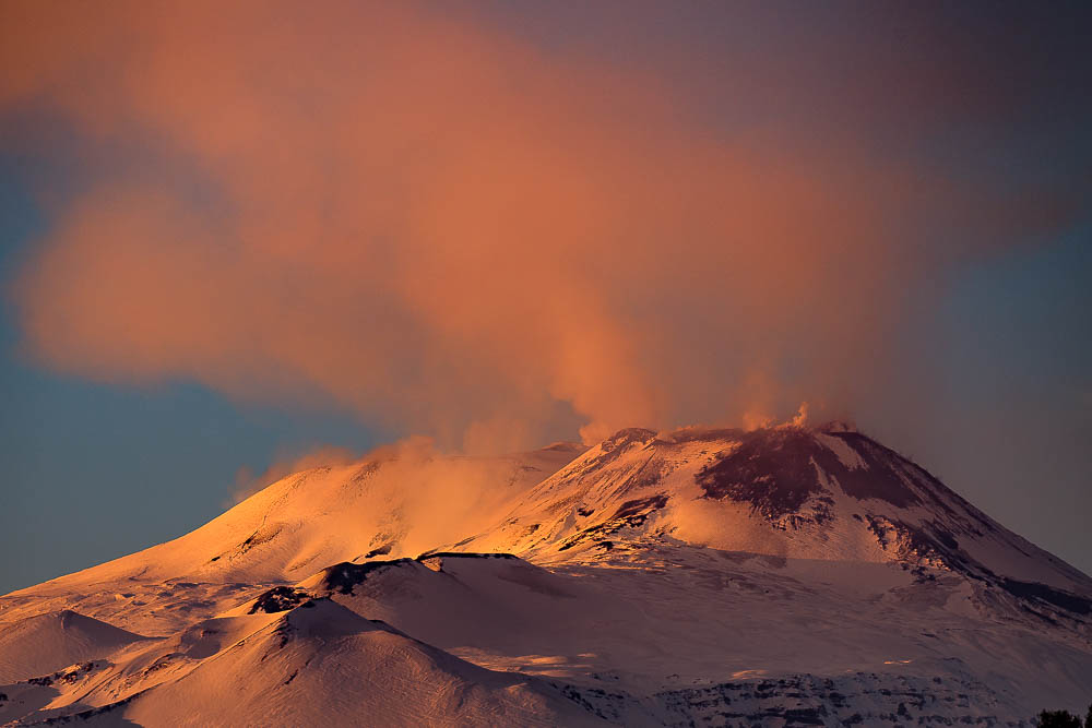Etna at sunset