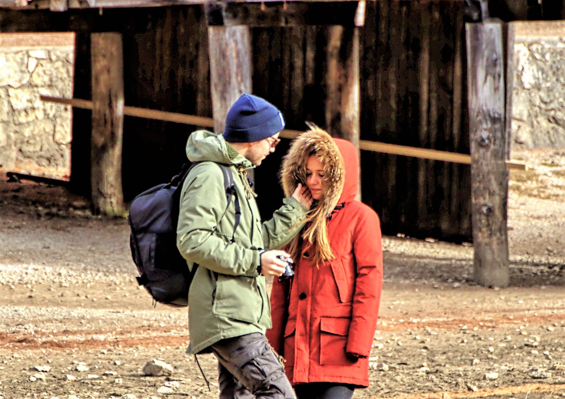 A gentle caress on the face