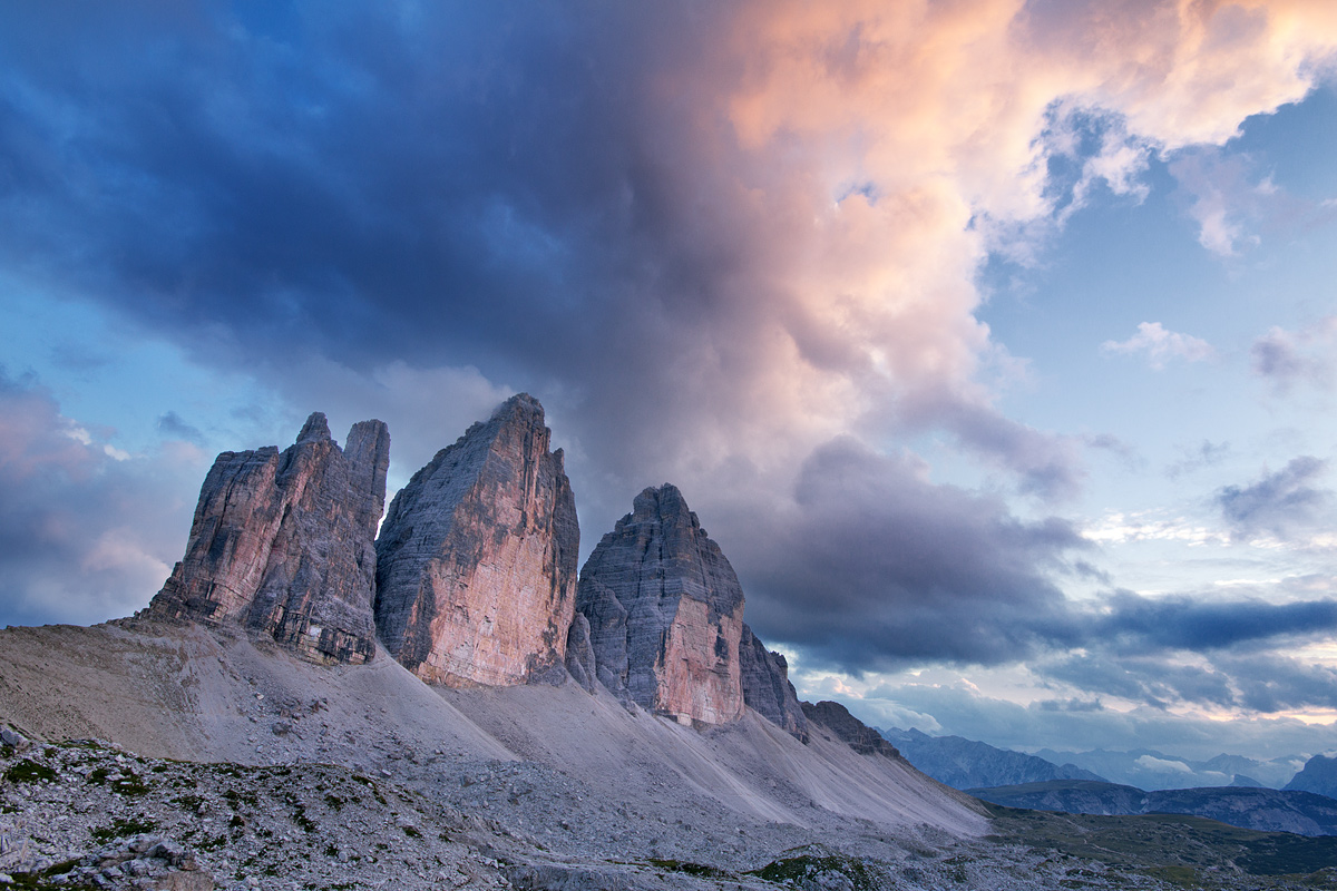 Three peaks at sunset