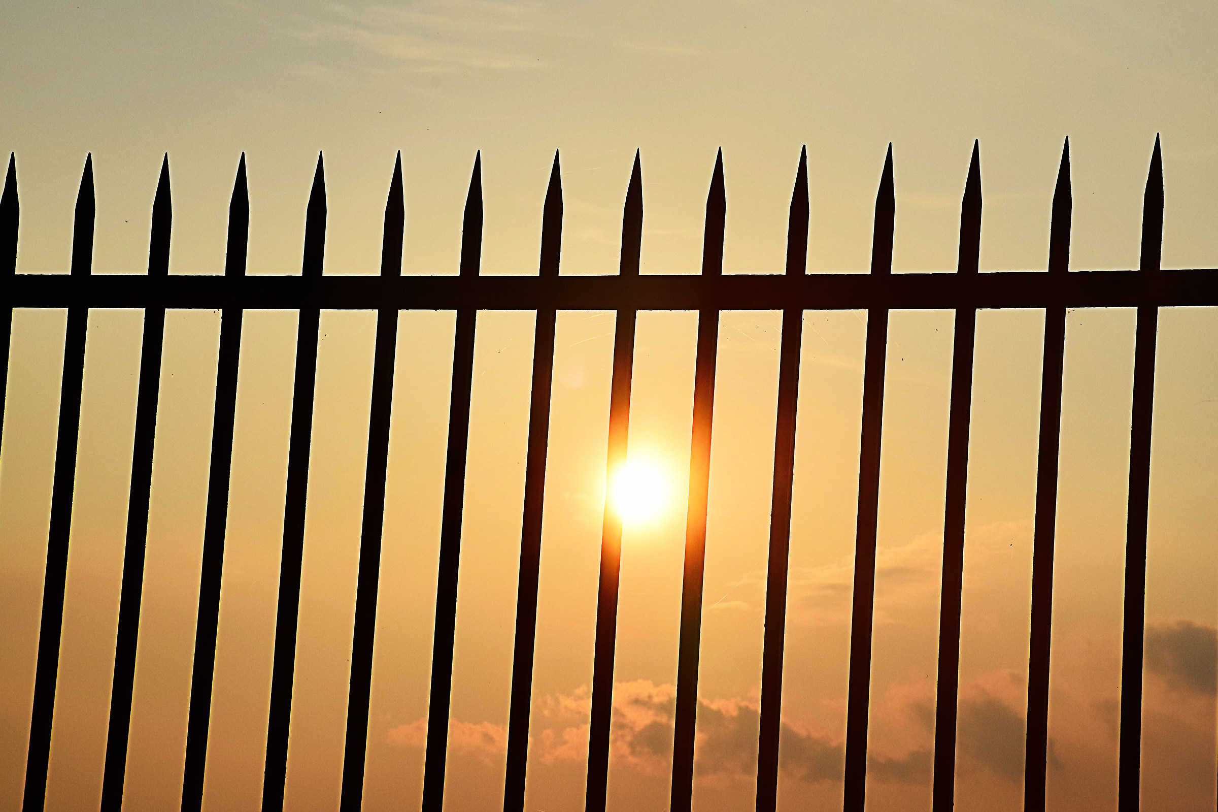 The sun through the bars