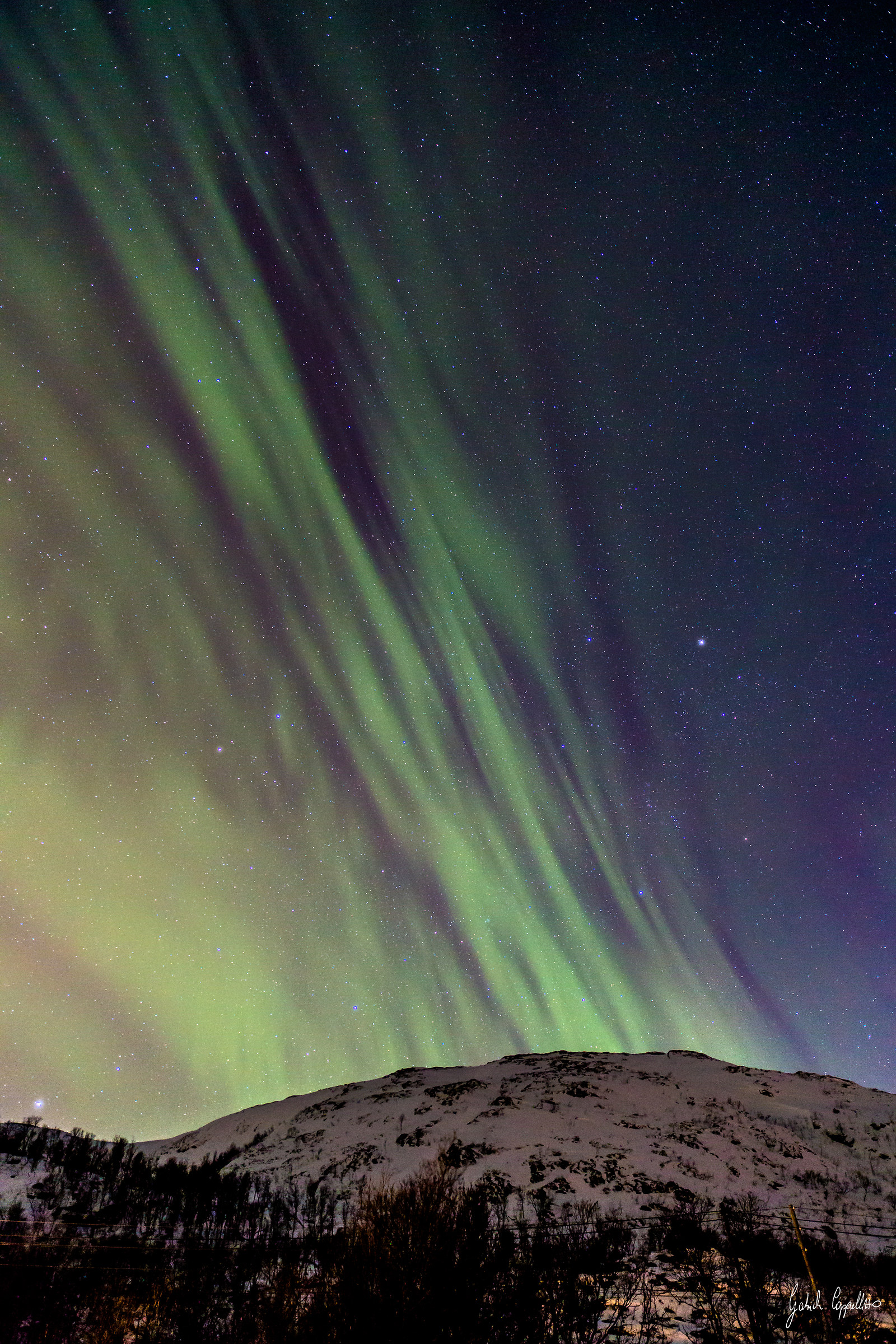 The mountain burning