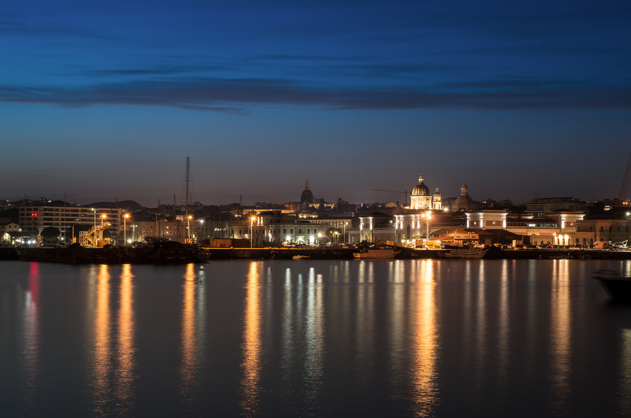 Catania - The port after sunset