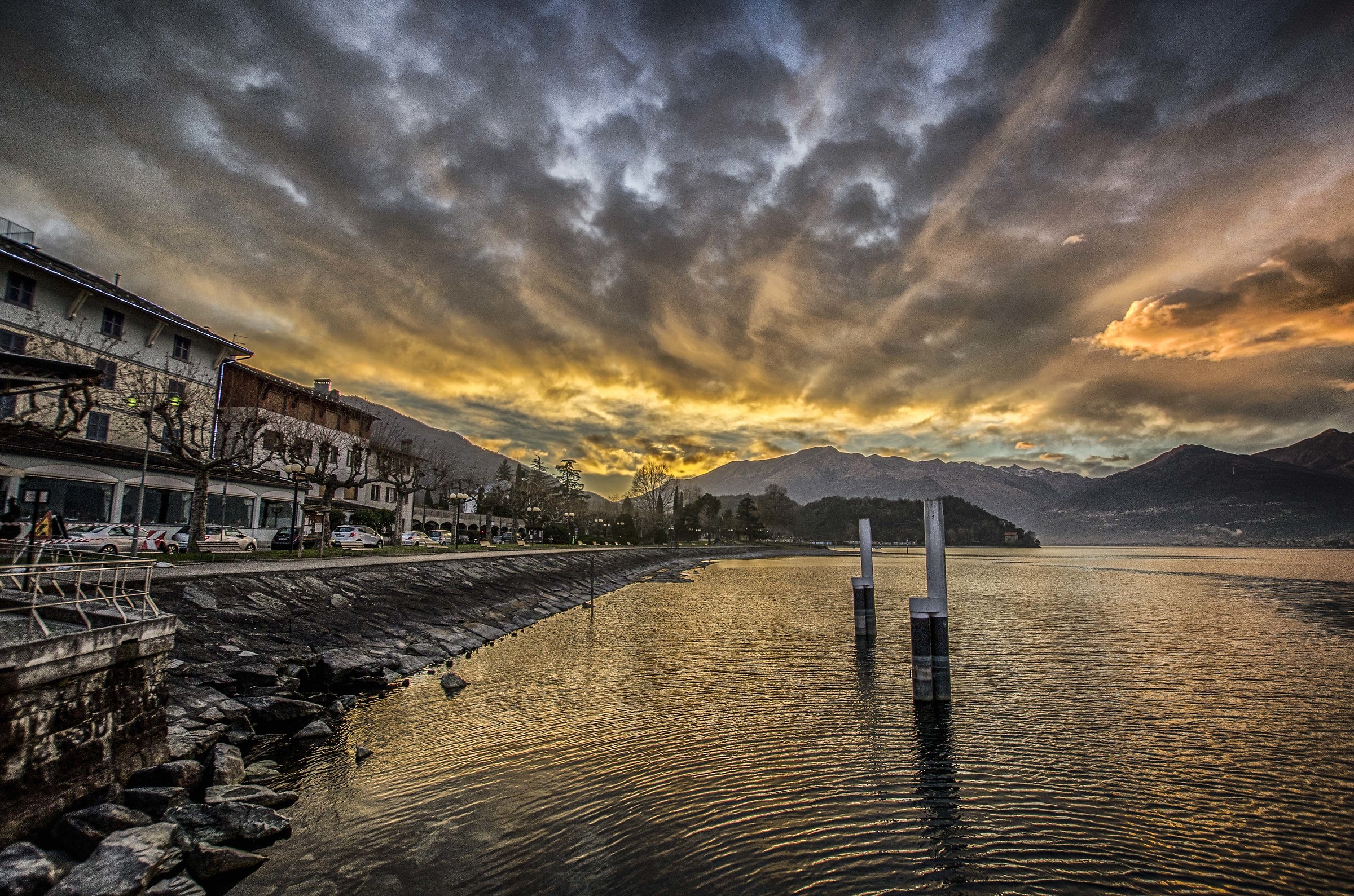In the mountains at sunset